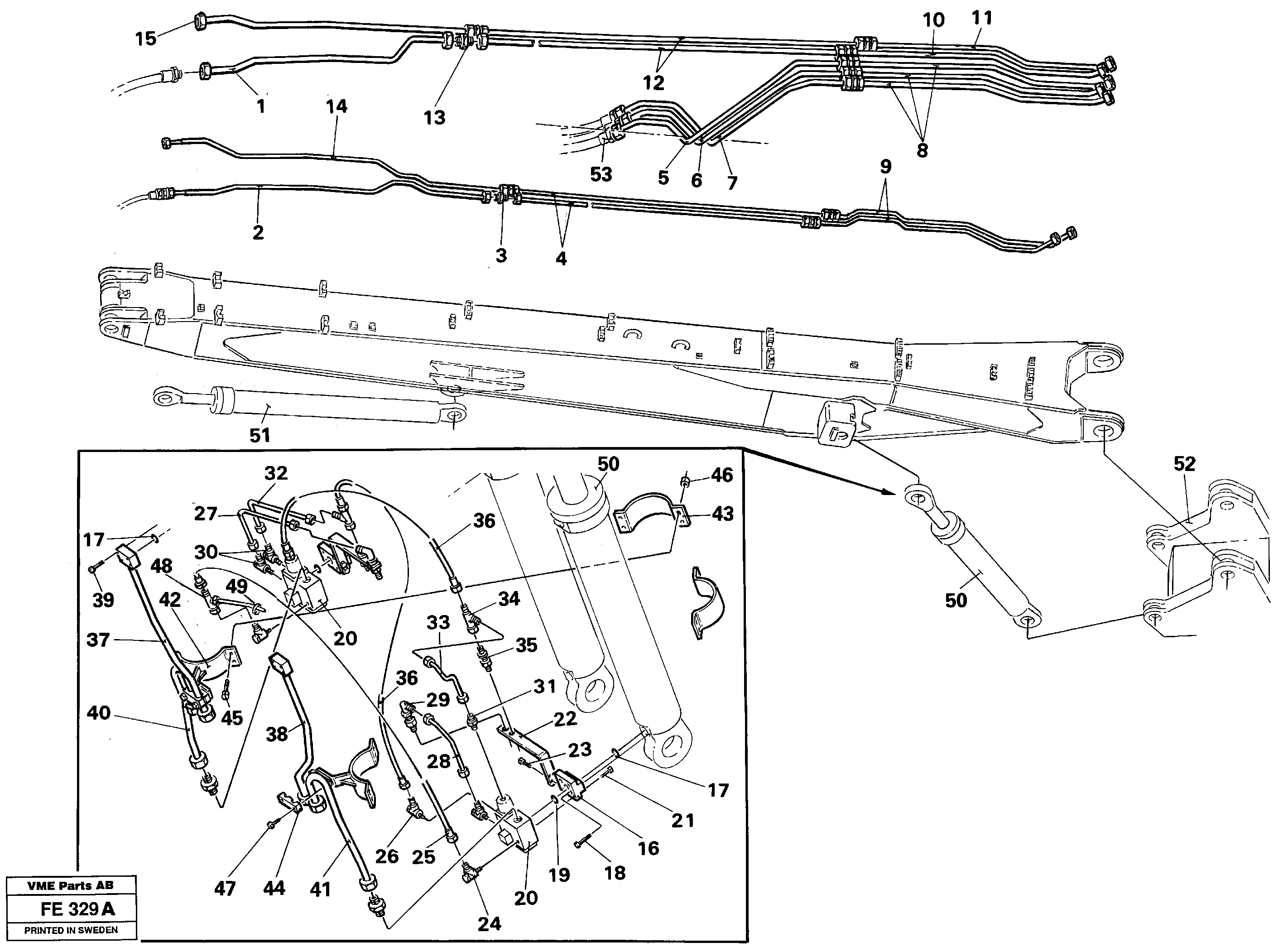Hydraulic system, boom, handling equipment  14263172 — volvo parts diagram