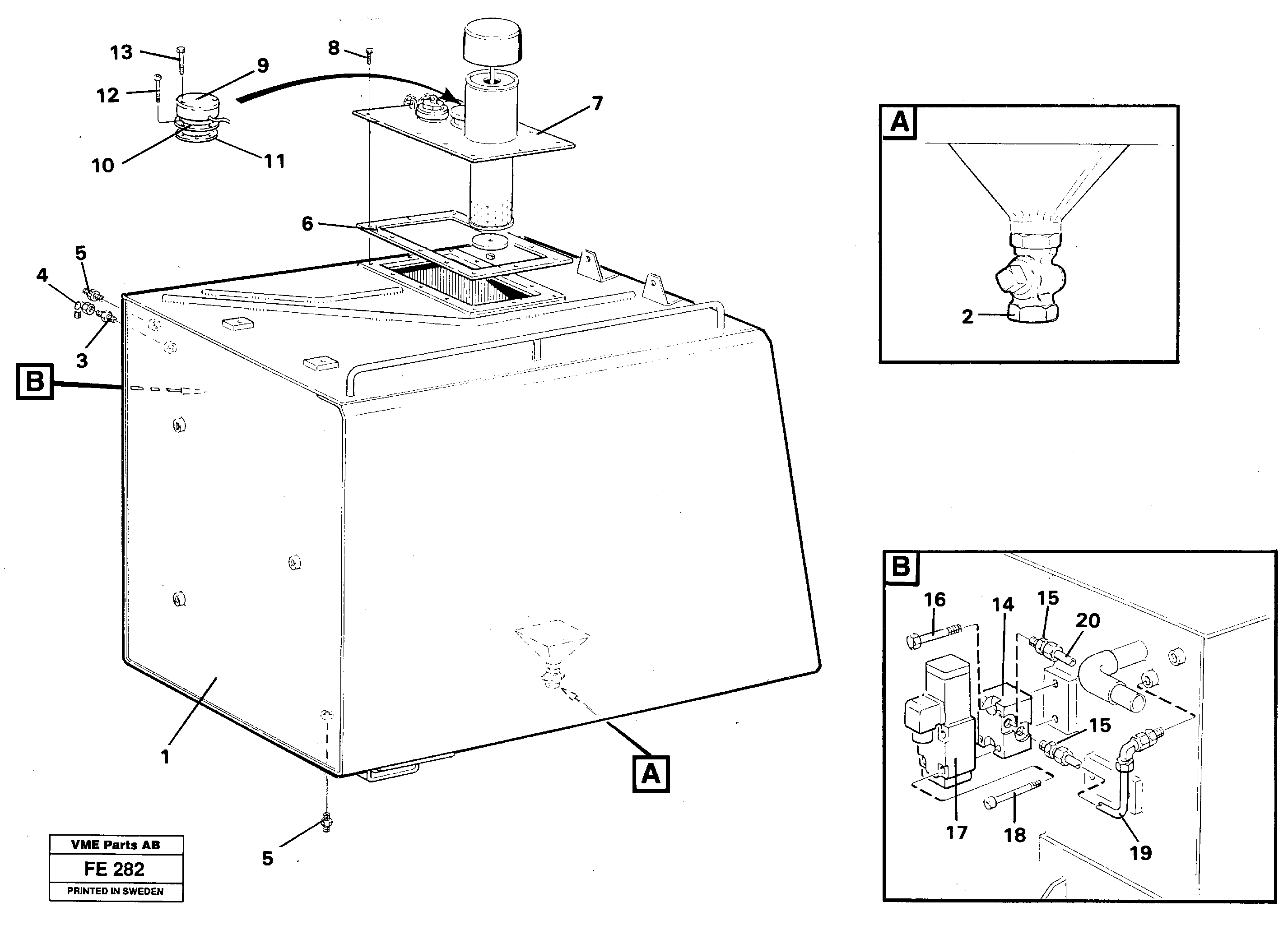 Fuel tank — volvo parts diagram