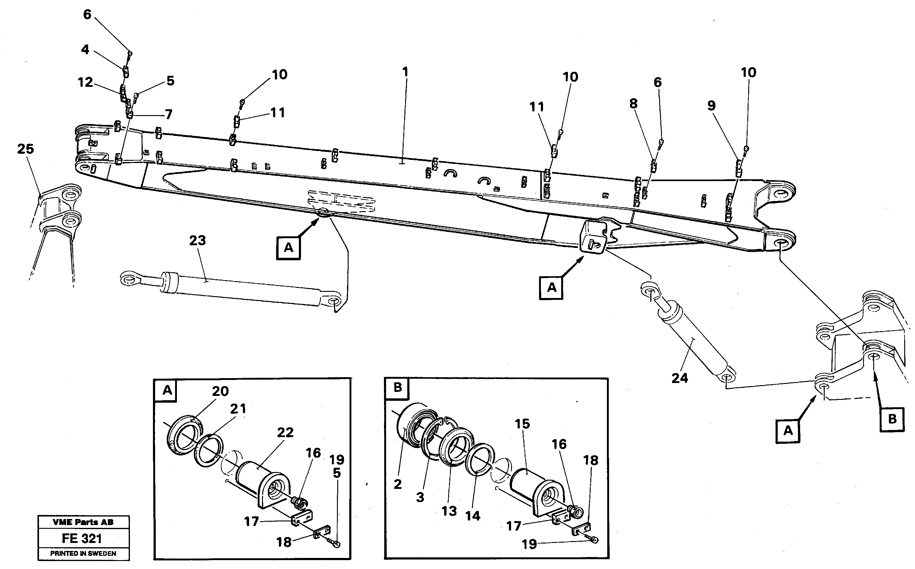 Boom incl. attachements, handling equipment  14263172 — volvo parts diagram