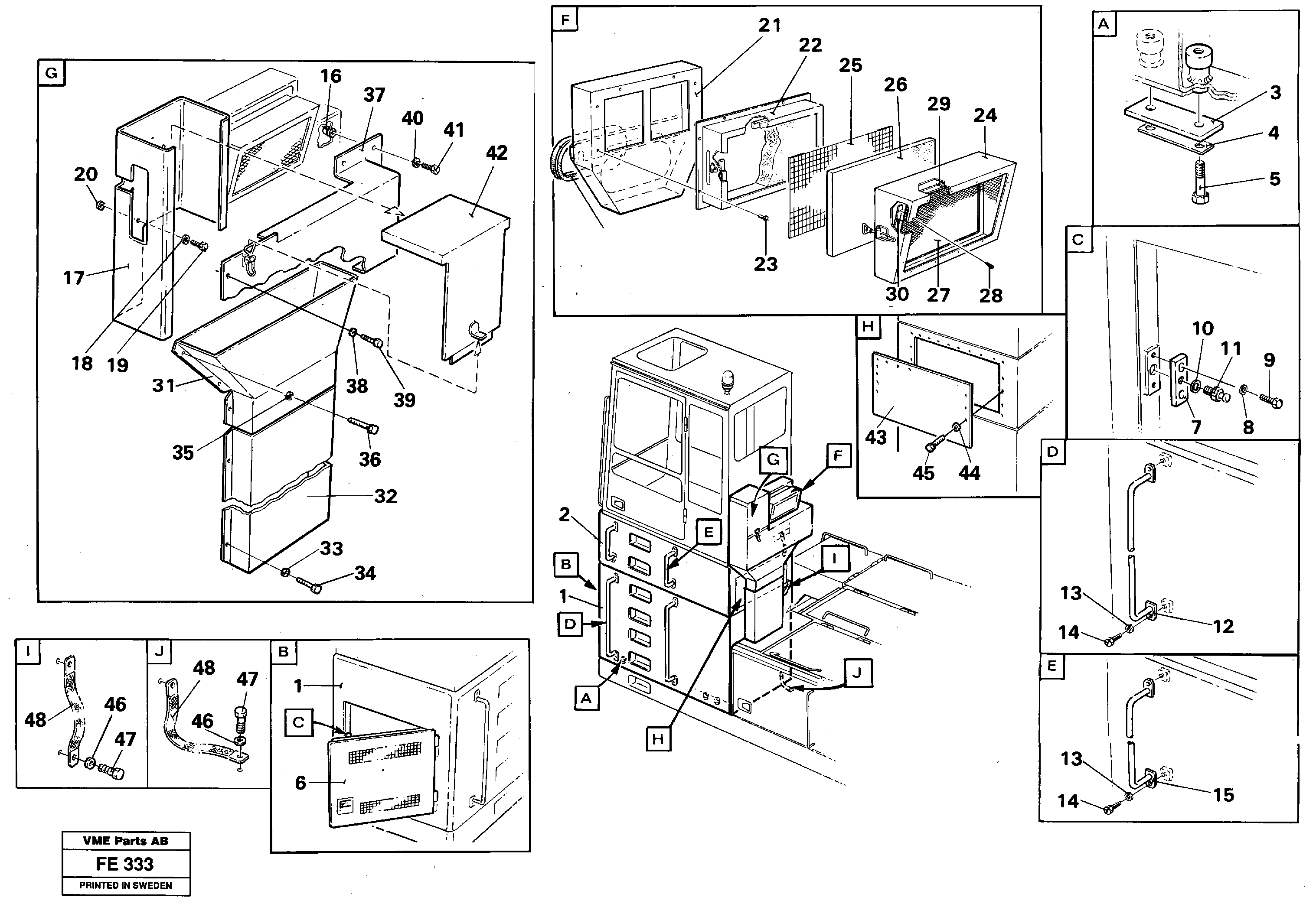 Cab elevation, 1820mm  14262466, 14266288 — volvo parts diagram