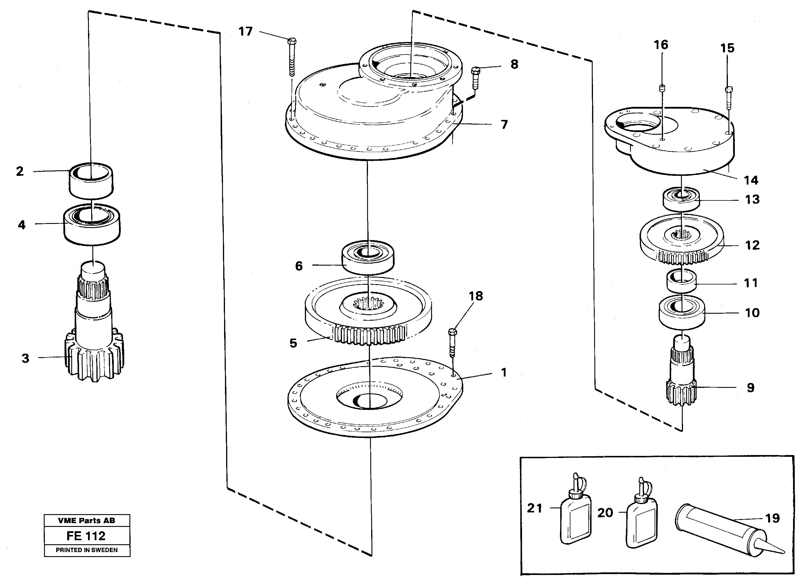 Swing gearbox — volvo parts diagram