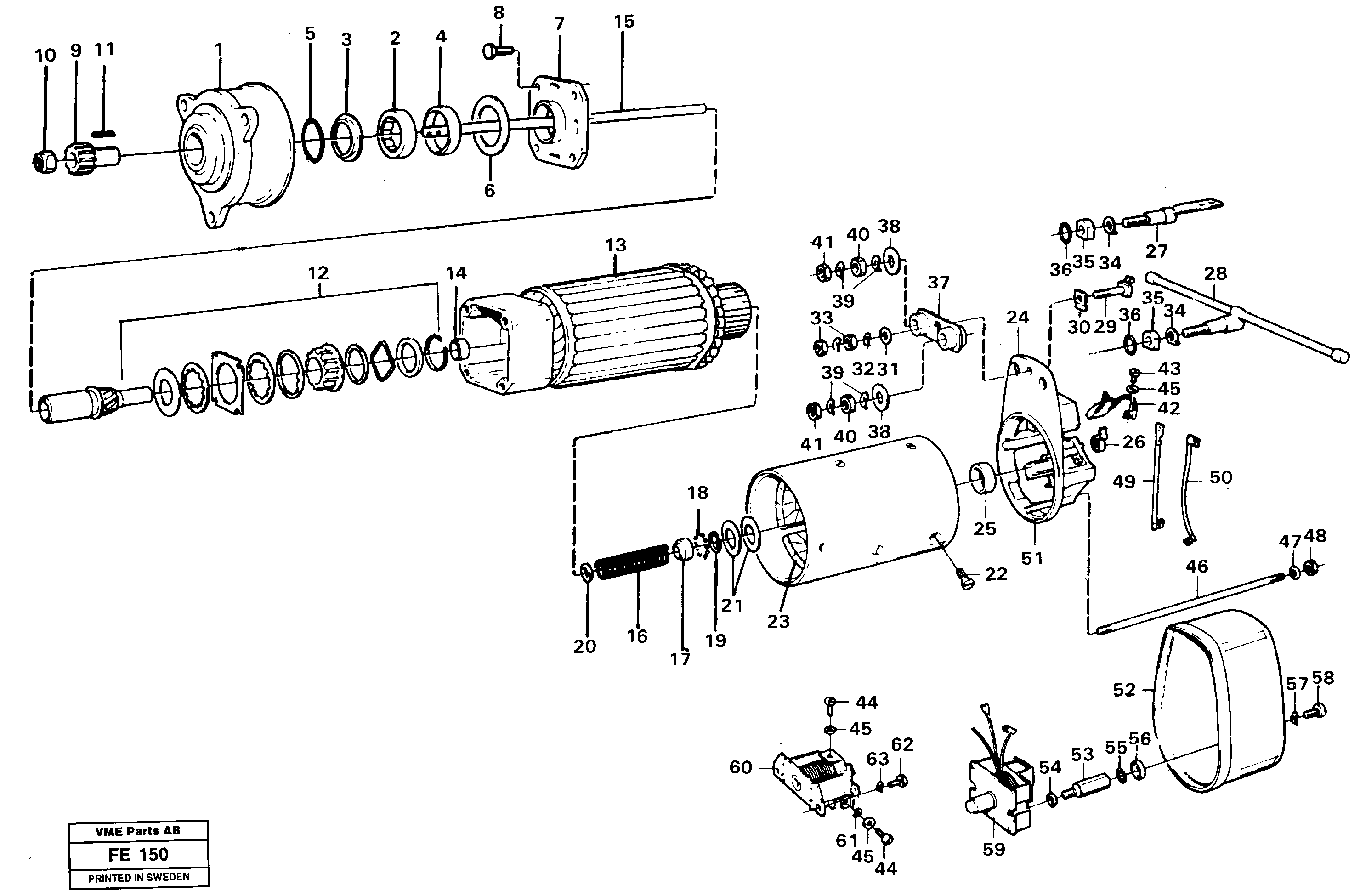 Starter motor — volvo parts diagram