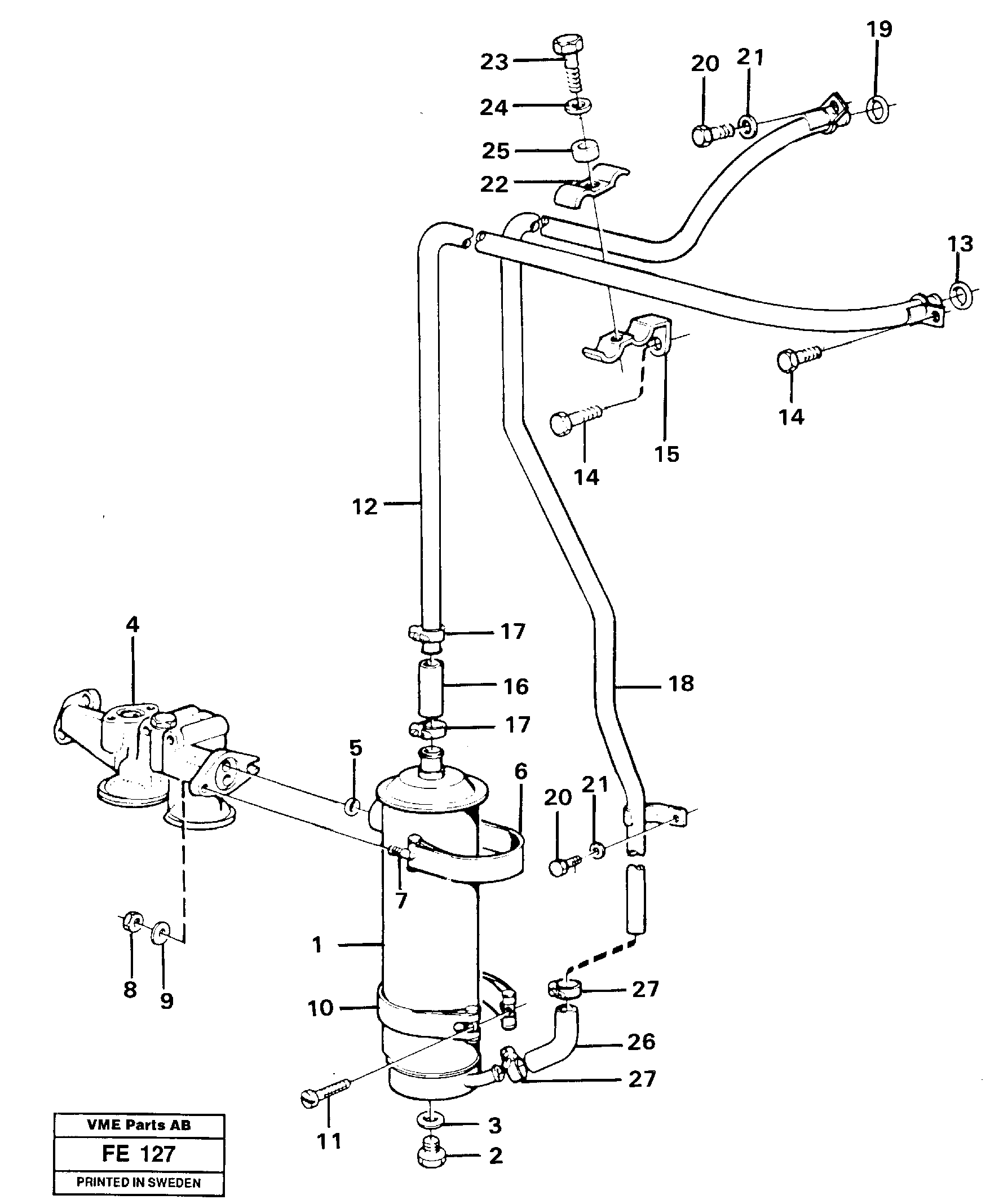 Oil cooler — volvo parts diagram
