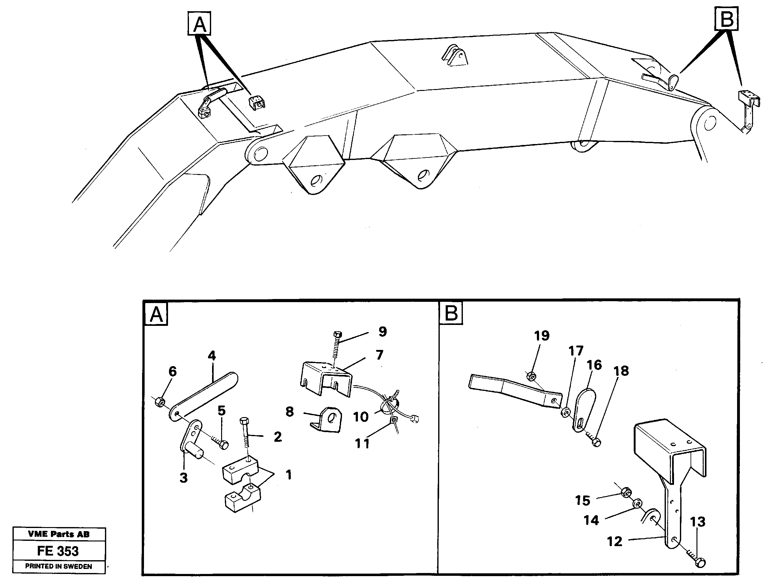 Electric installation on front shovel equipment  14258436 — volvo parts diagram