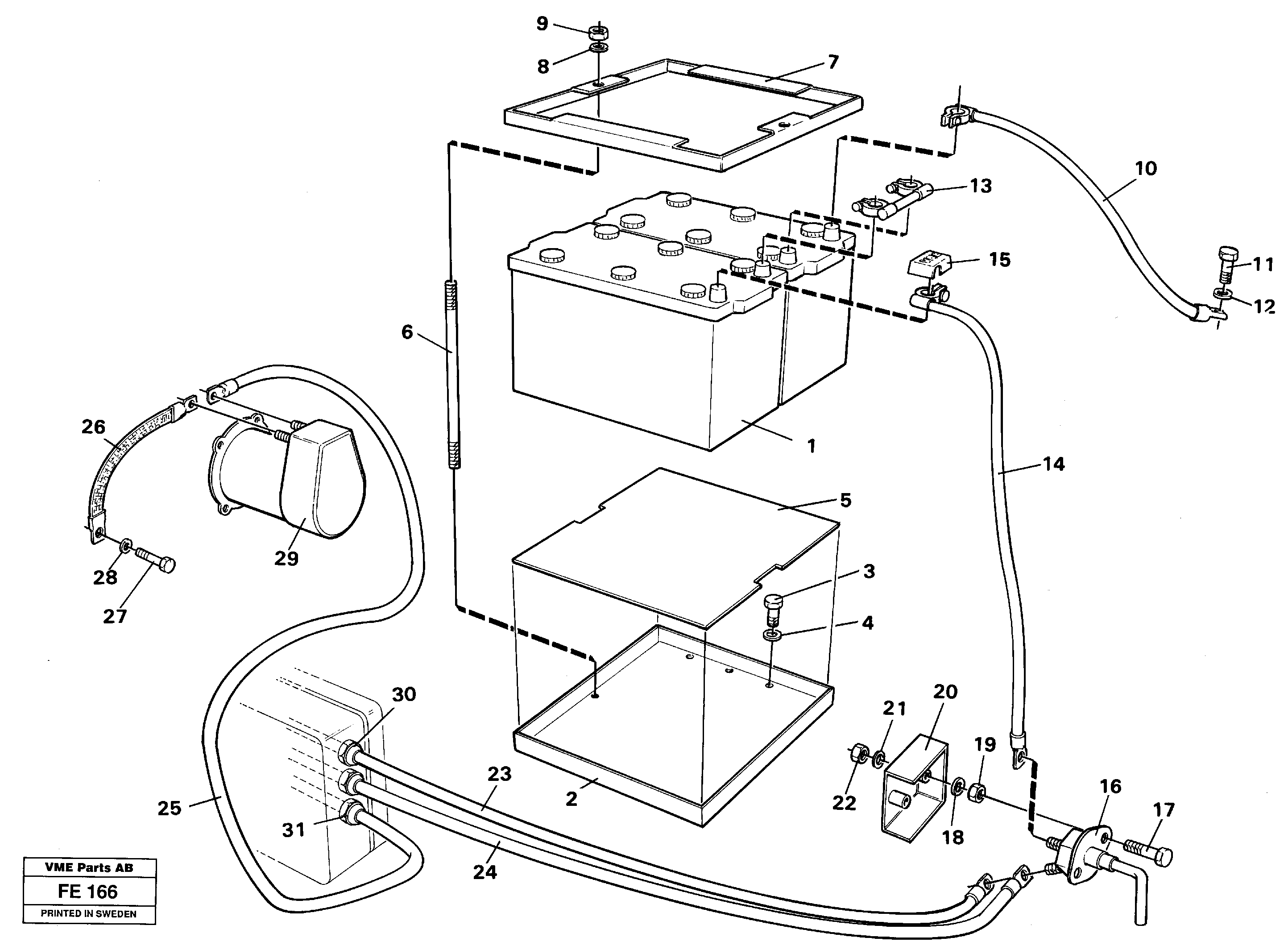Battery, assembly — volvo parts diagram