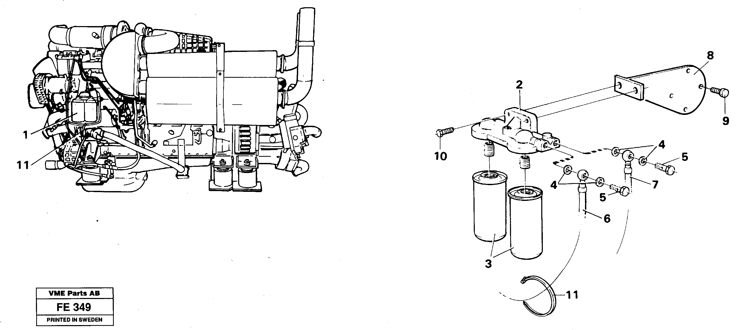 Extra fuel filter  14257927 — volvo parts diagram