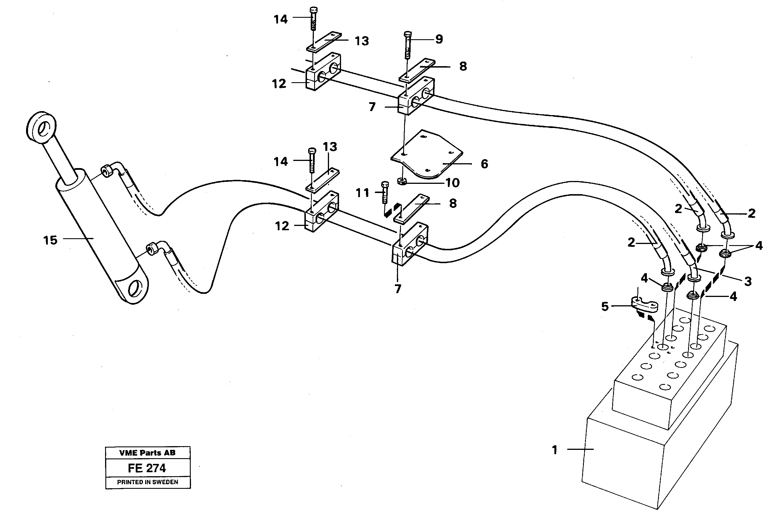 Hydraulic system, boom — volvo parts diagram