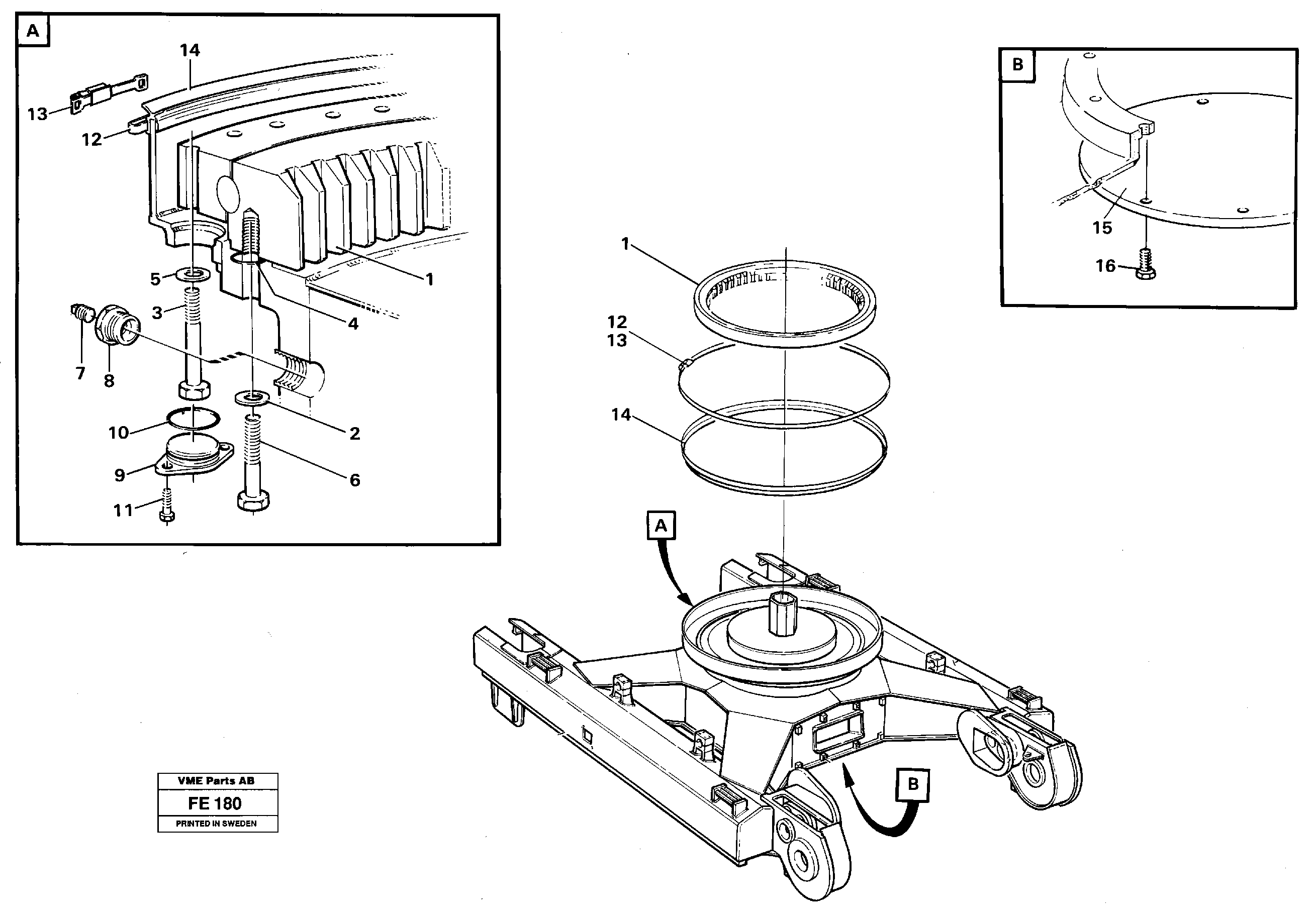 Slewing ring attachment — volvo parts diagram