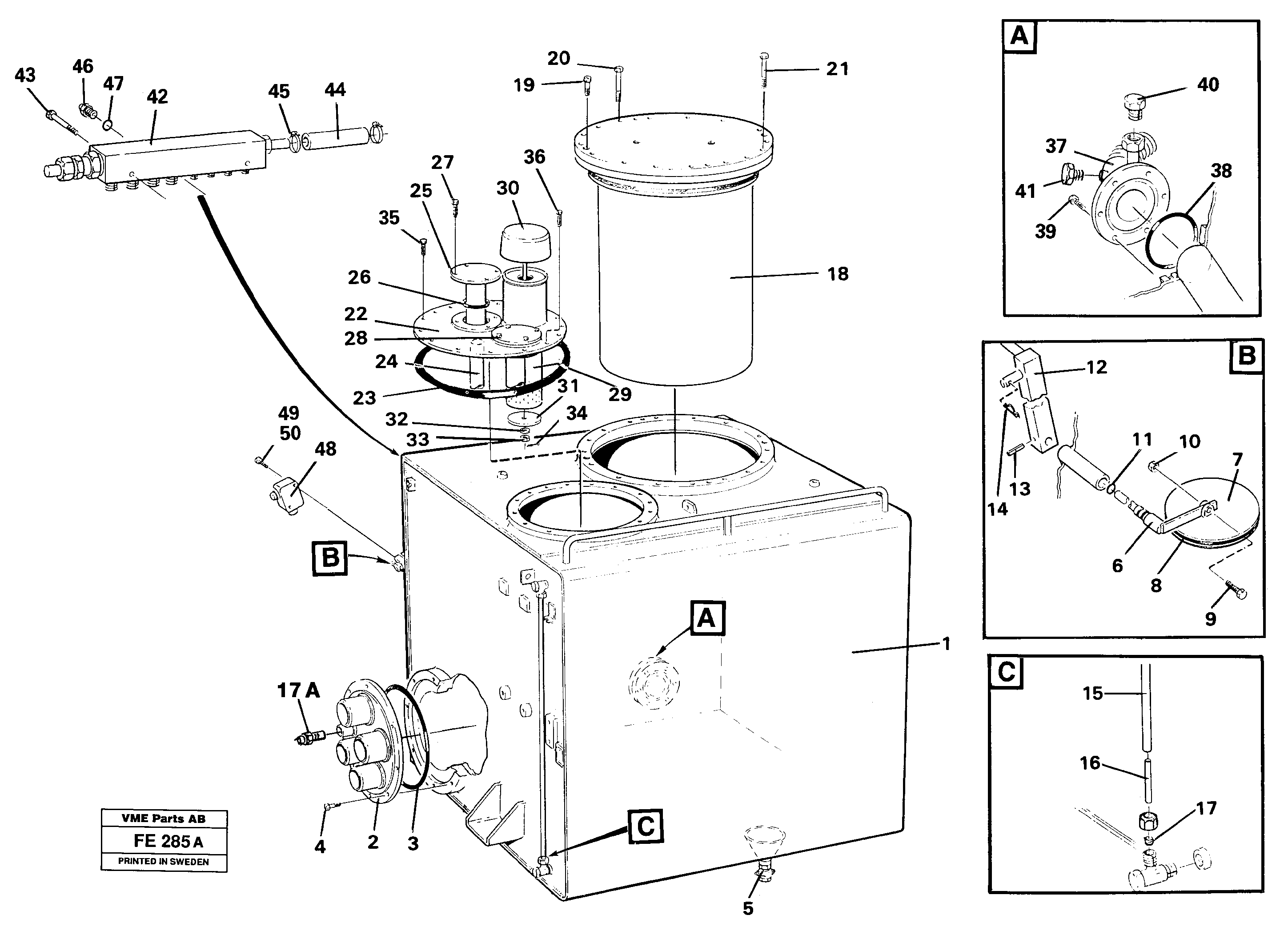 Hydraulic oil tank — volvo parts diagram