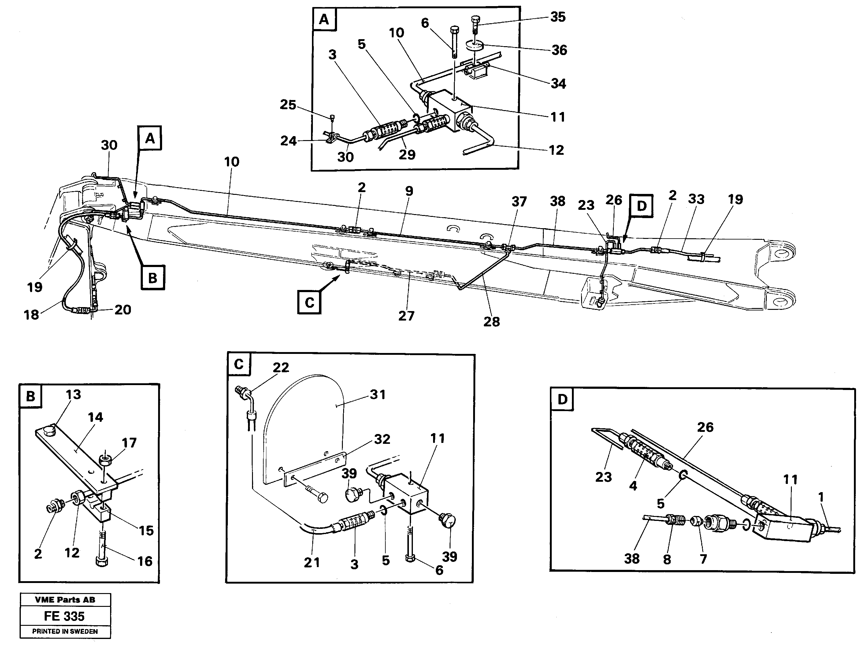 Automatic lubrication, boom, handling equipment  14263172 — volvo parts diagram
