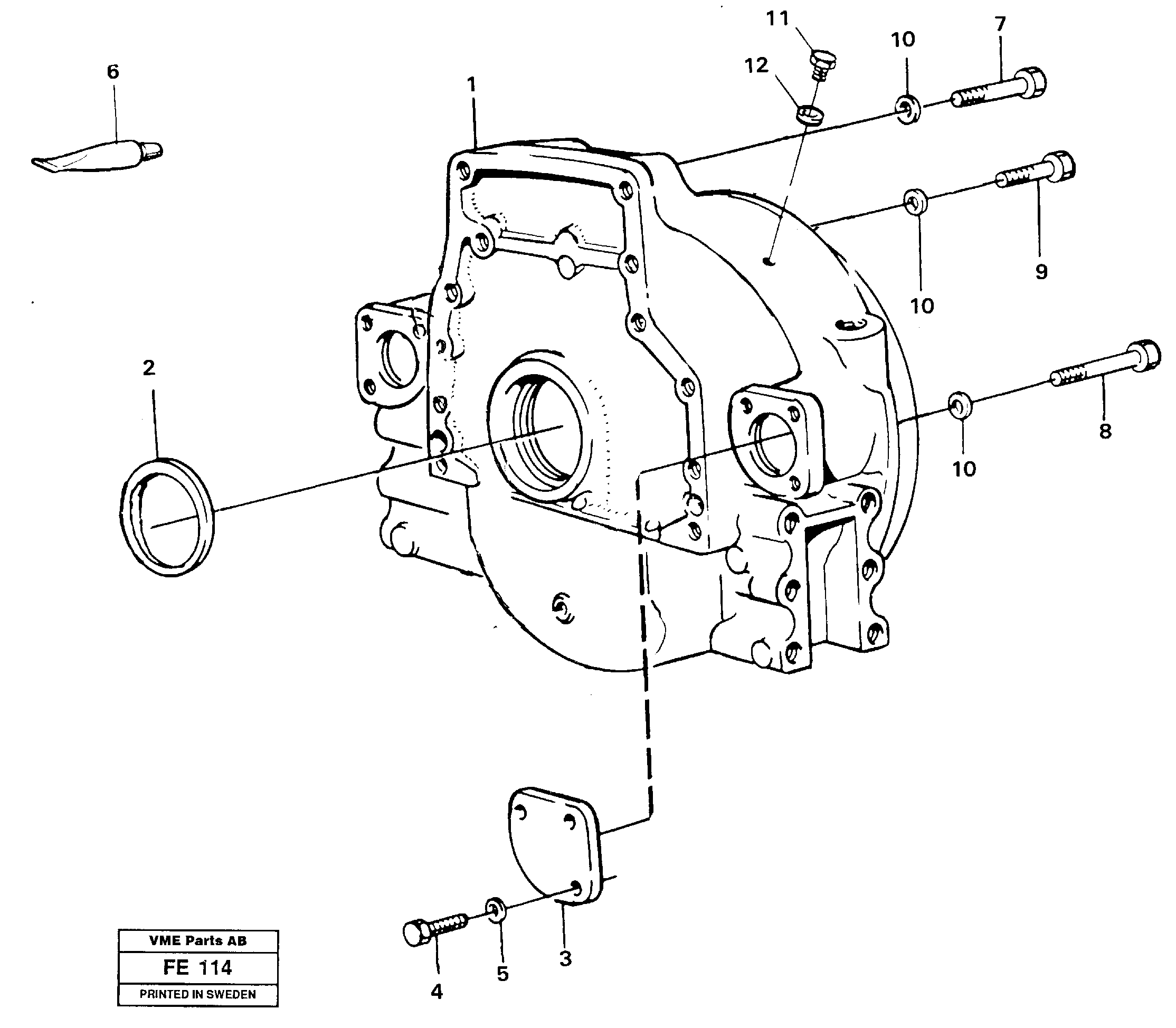 Flywheel housing — volvo parts diagram