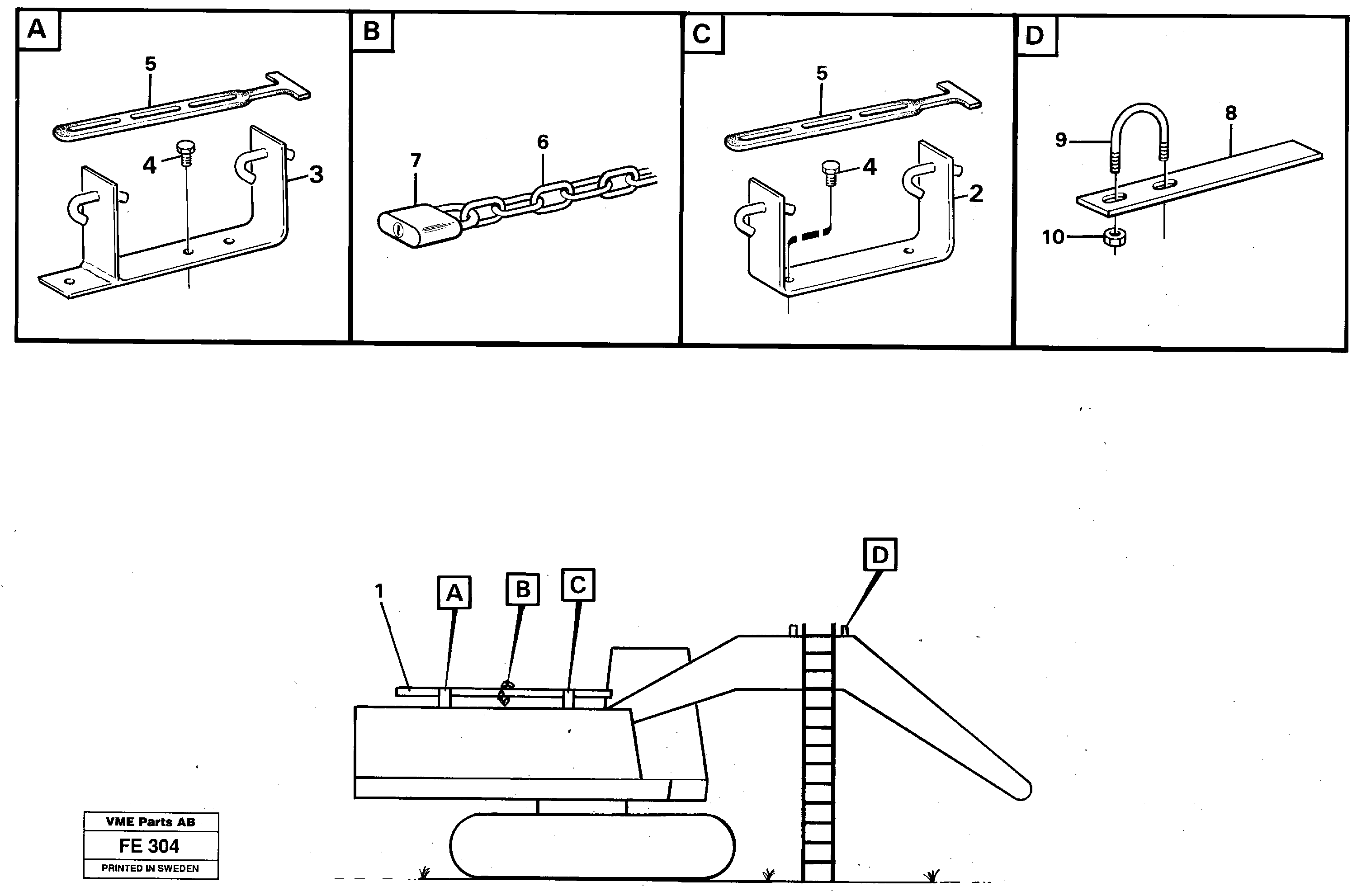 Ladder with cage  14234842 — volvo parts diagram