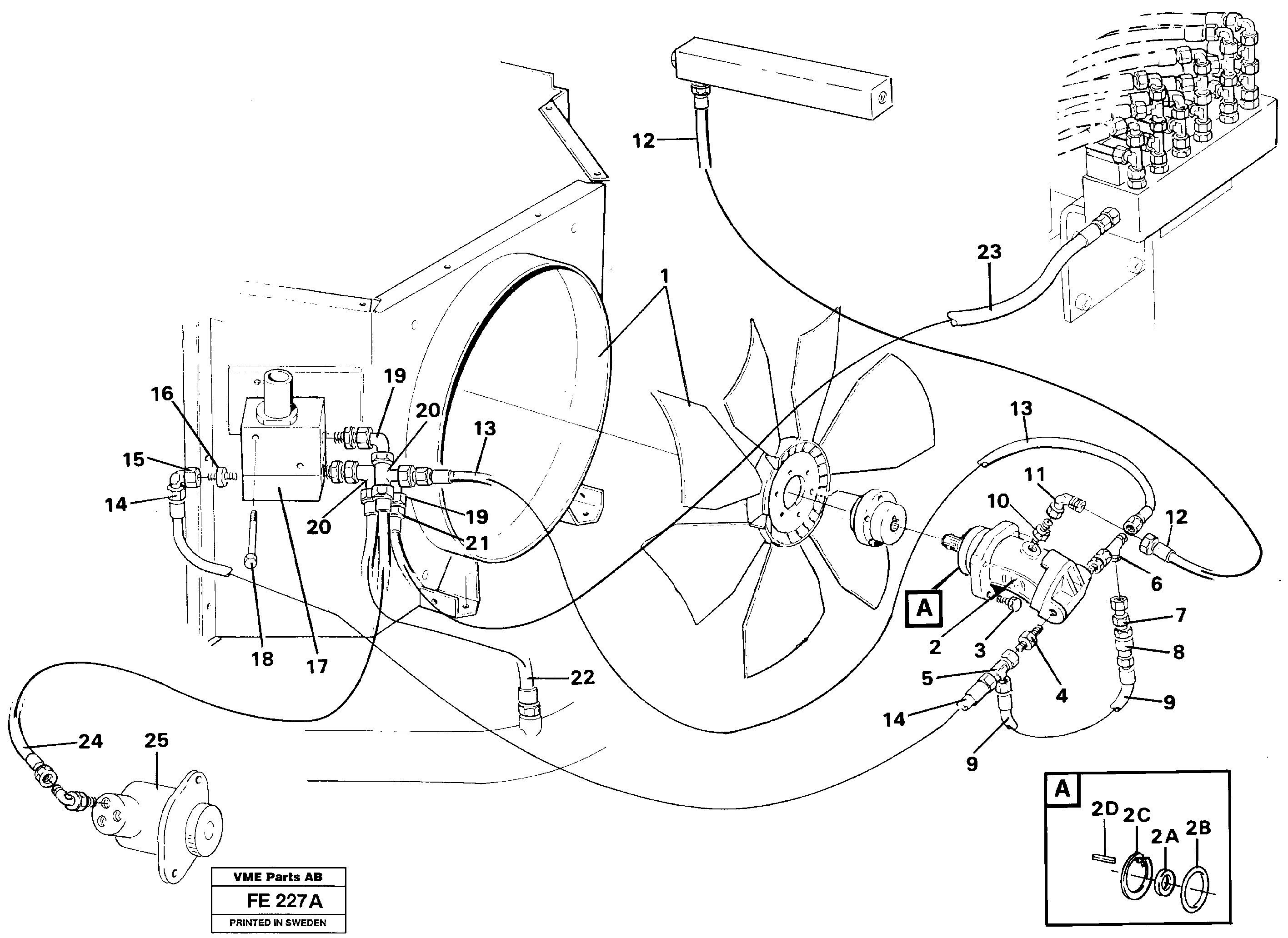 Hydraulic system, oil cooler — volvo parts diagram
