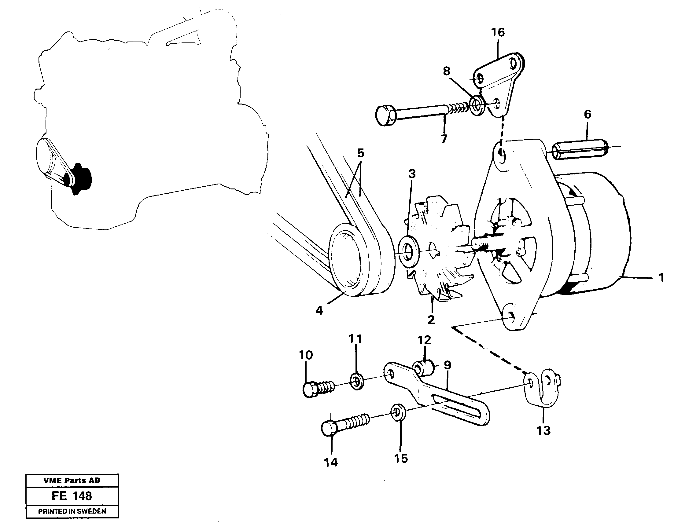 Alternator, assembly — volvo parts diagram