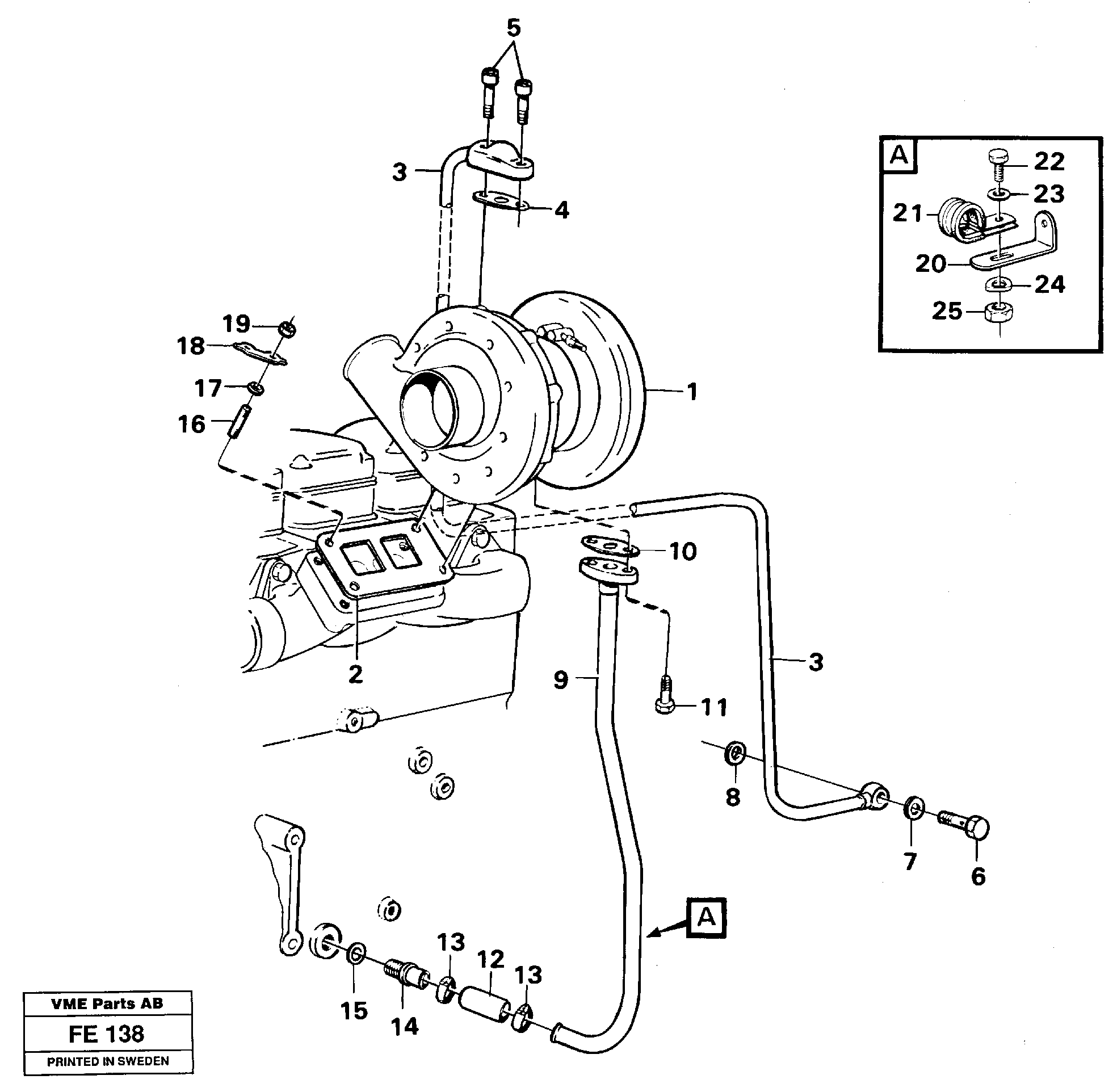 Turbocharger with fitting parts — volvo parts diagram