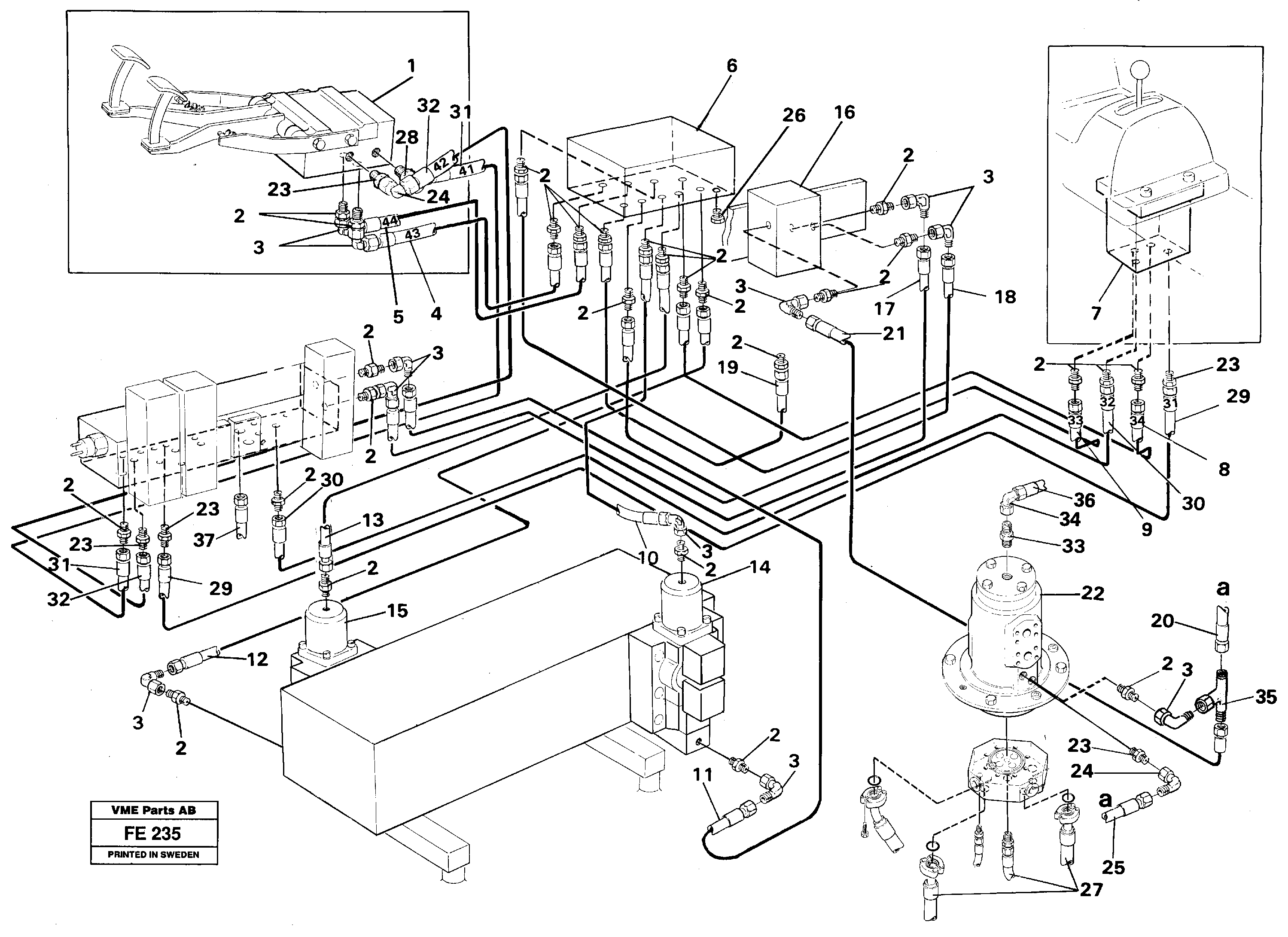 Travel motor hydraulics, superstructure — volvo parts diagram