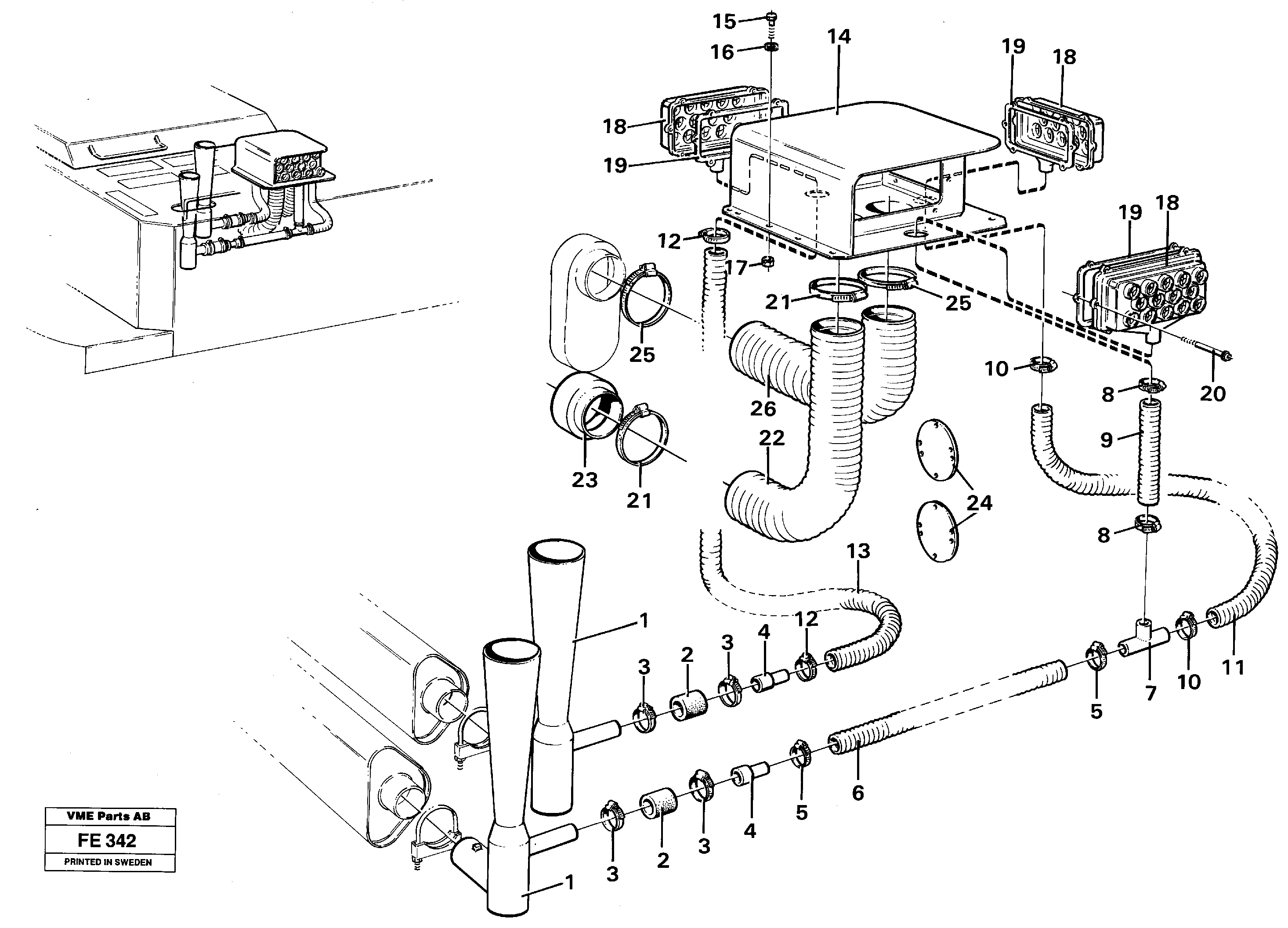 Precyclone with ejector  14255108 — volvo parts diagram