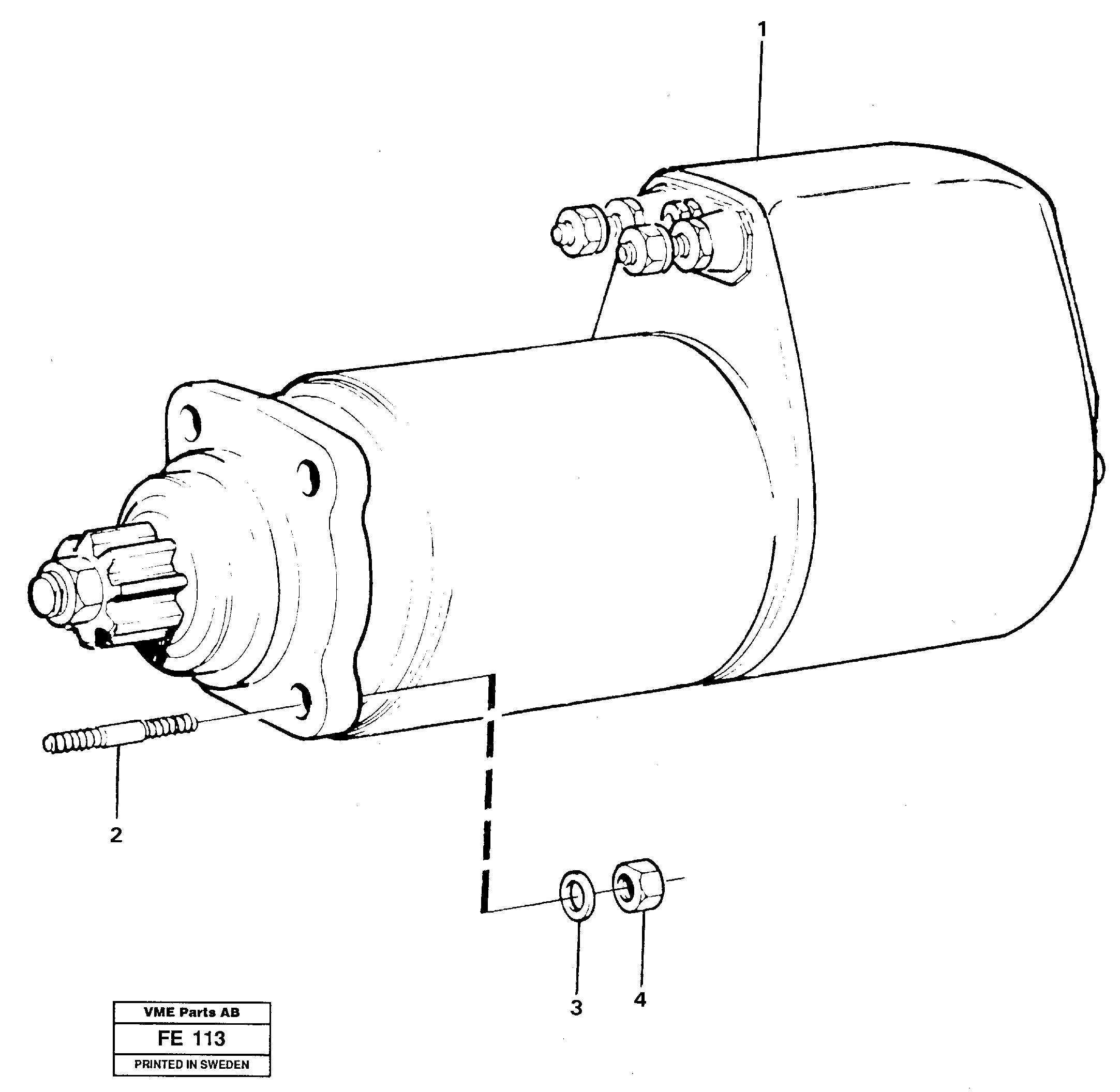 Starter motor, mounting — volvo parts diagram