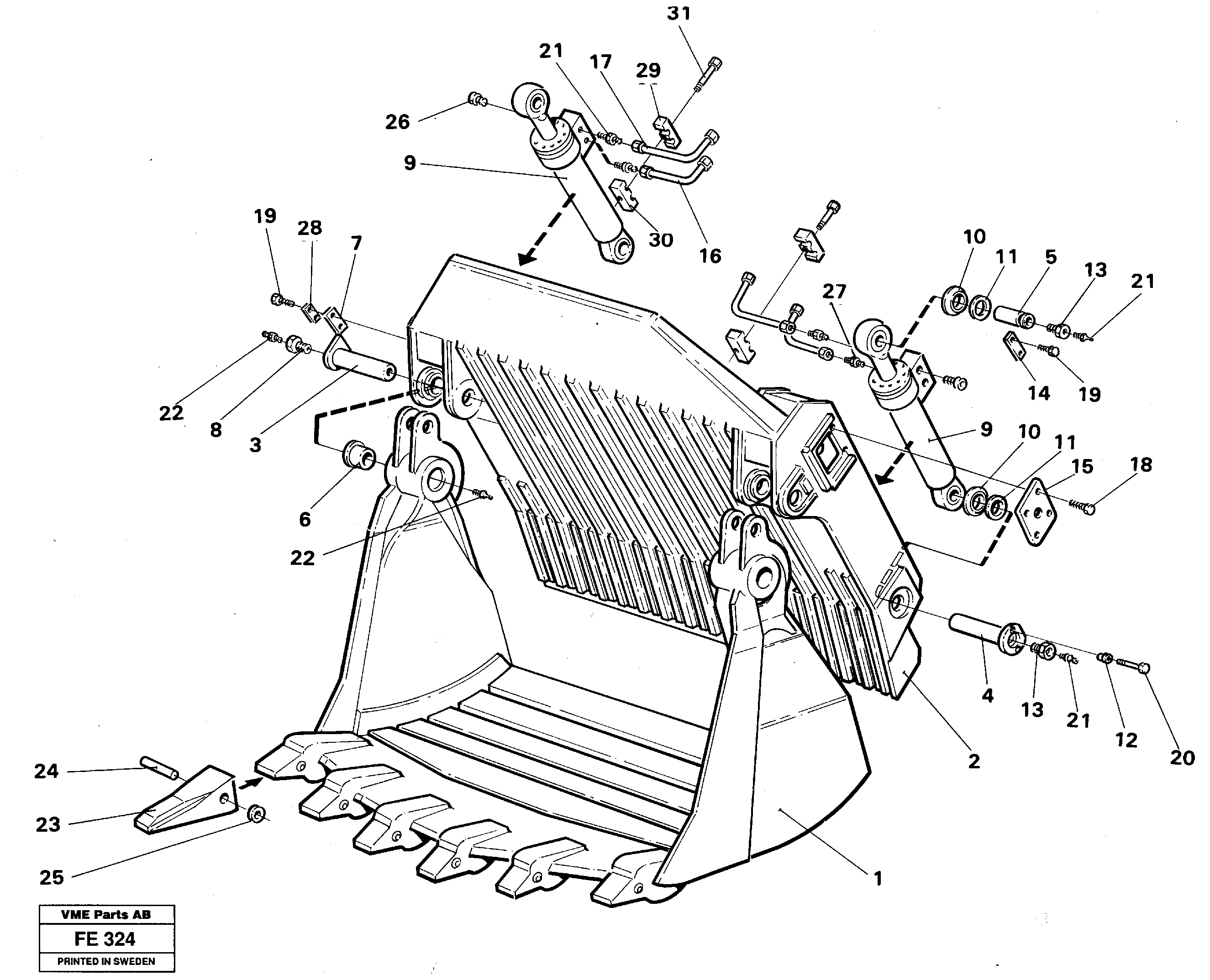Visor bucket face shovel equipment  14258436 — volvo parts diagram