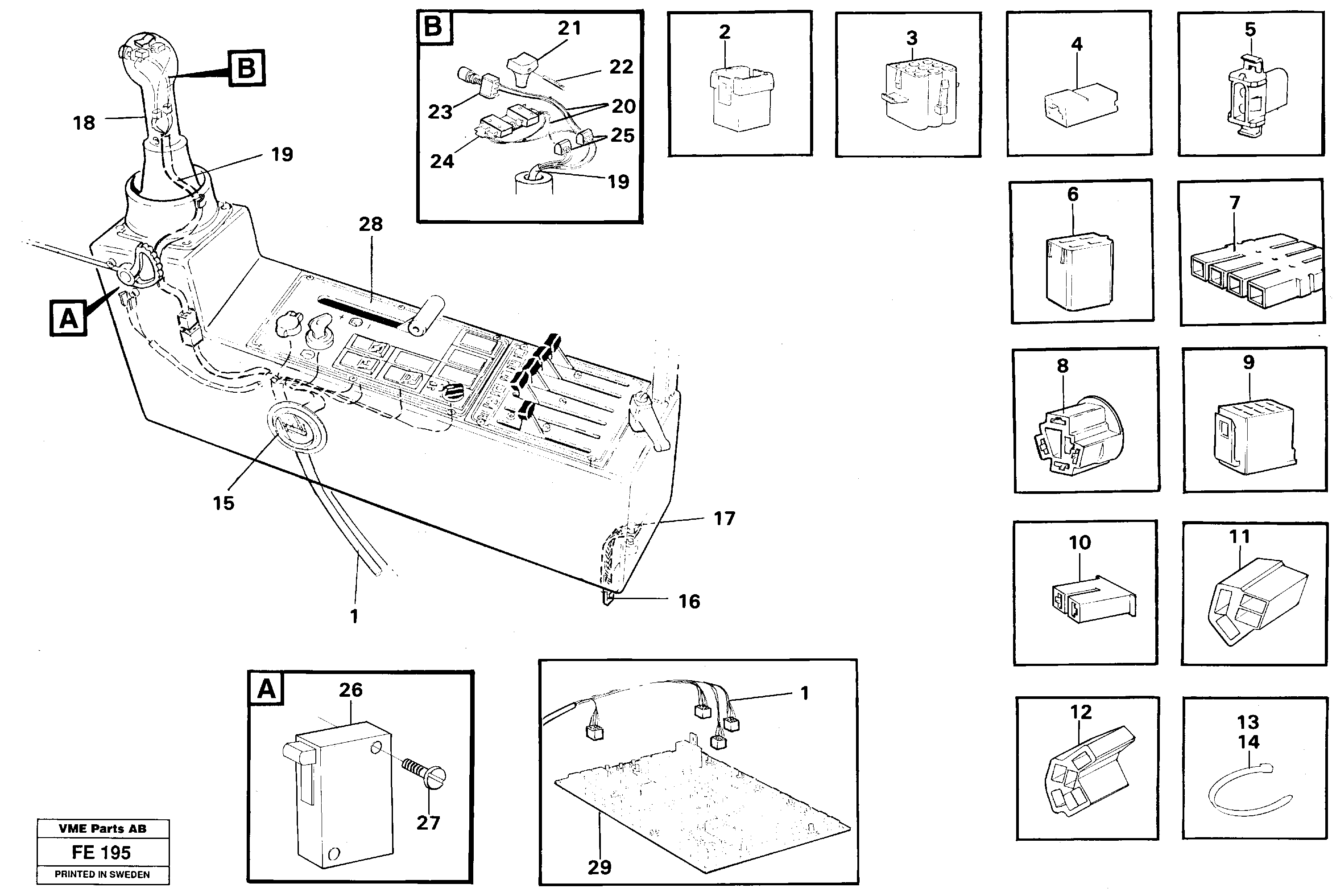 Cable harness, Side panel, Lh — volvo parts diagram