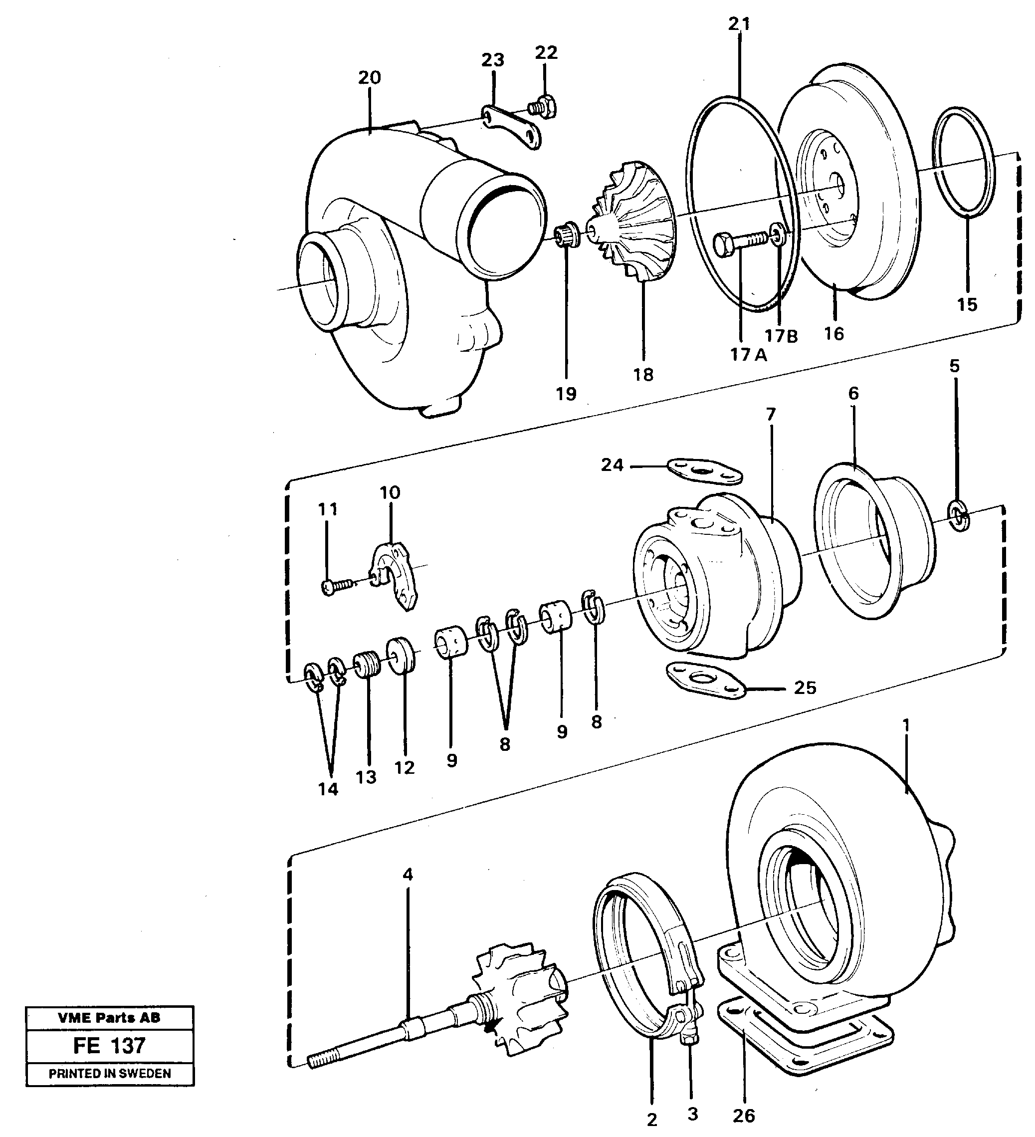 Turbo charger — volvo parts diagram