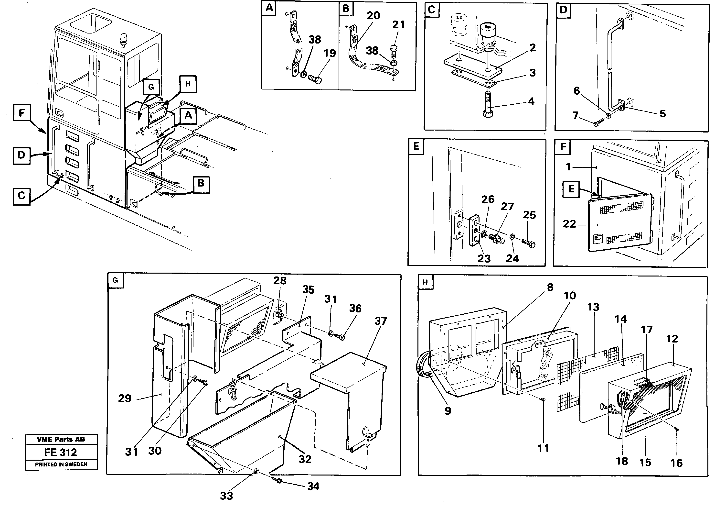 Cab elevation 1220mm  14262616, 14266289 — volvo parts diagram