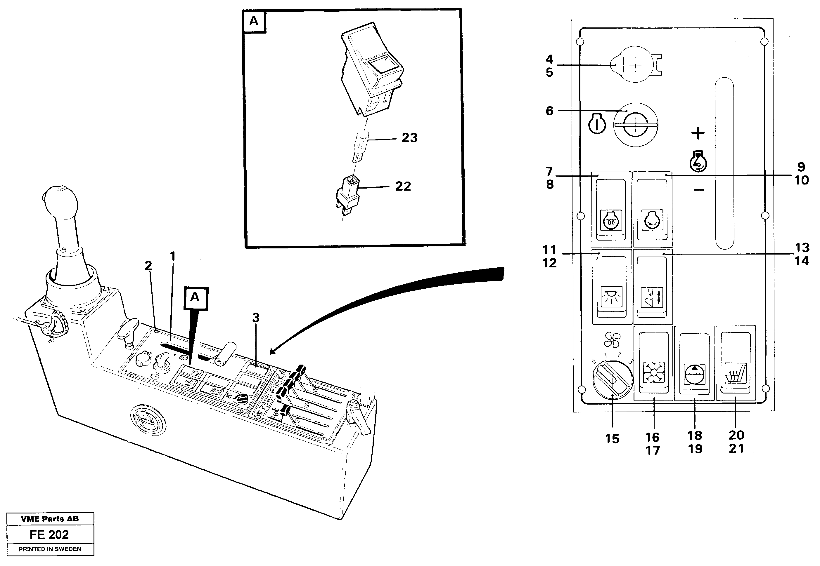 Engine control panel — volvo parts diagram