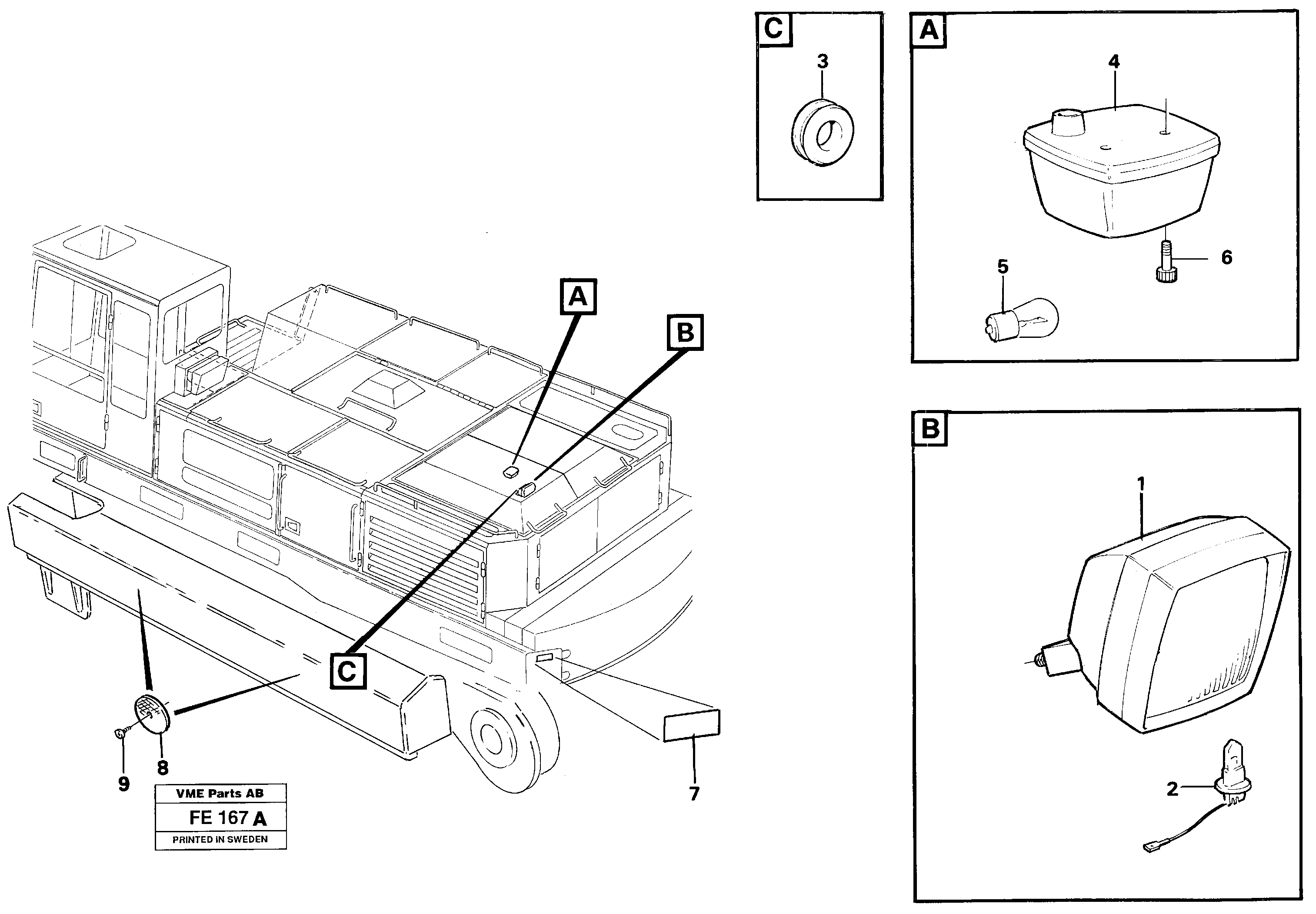 Lighting, rear — volvo parts diagram