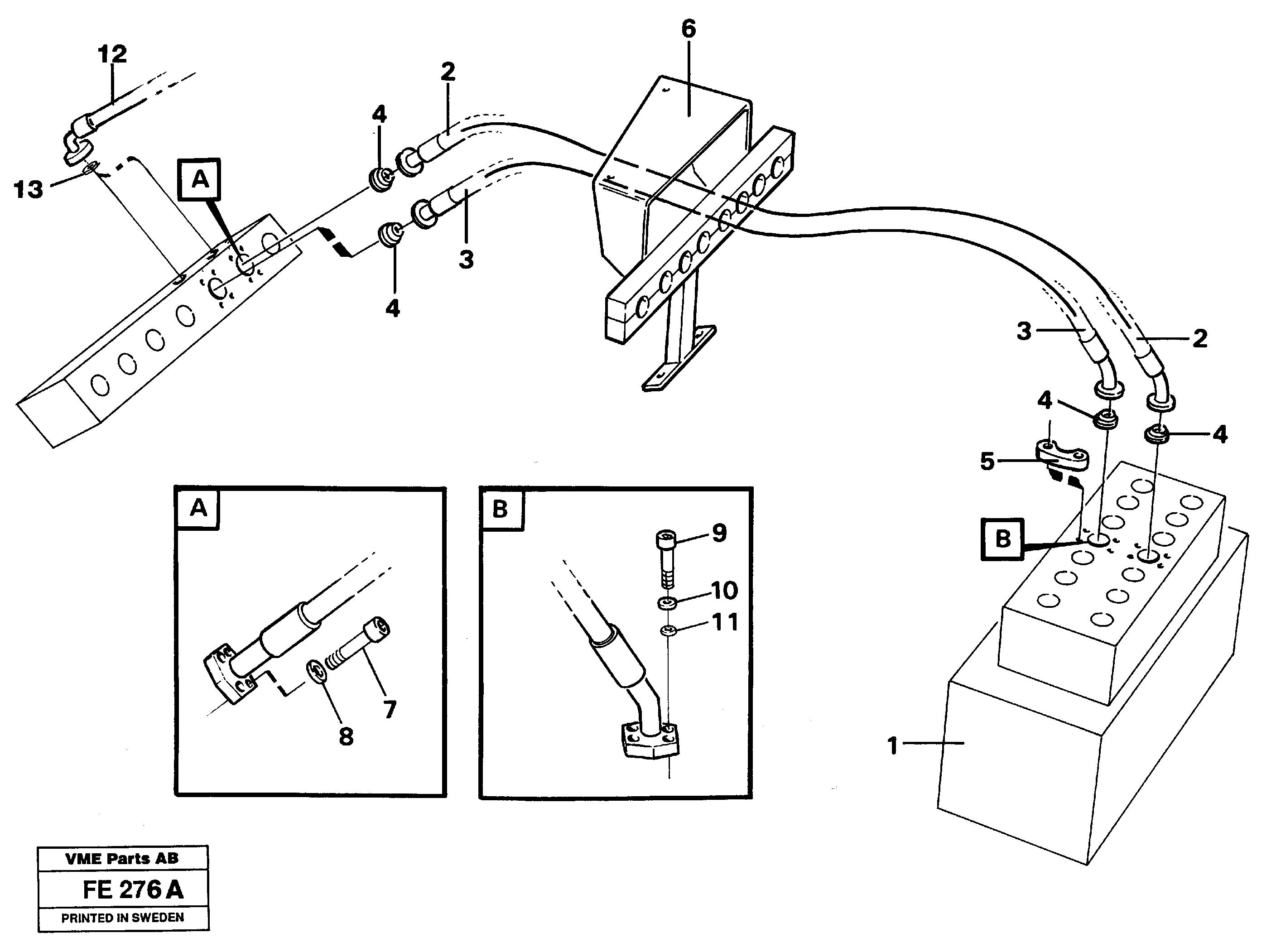 Hydraulic system, bucket — volvo parts diagram