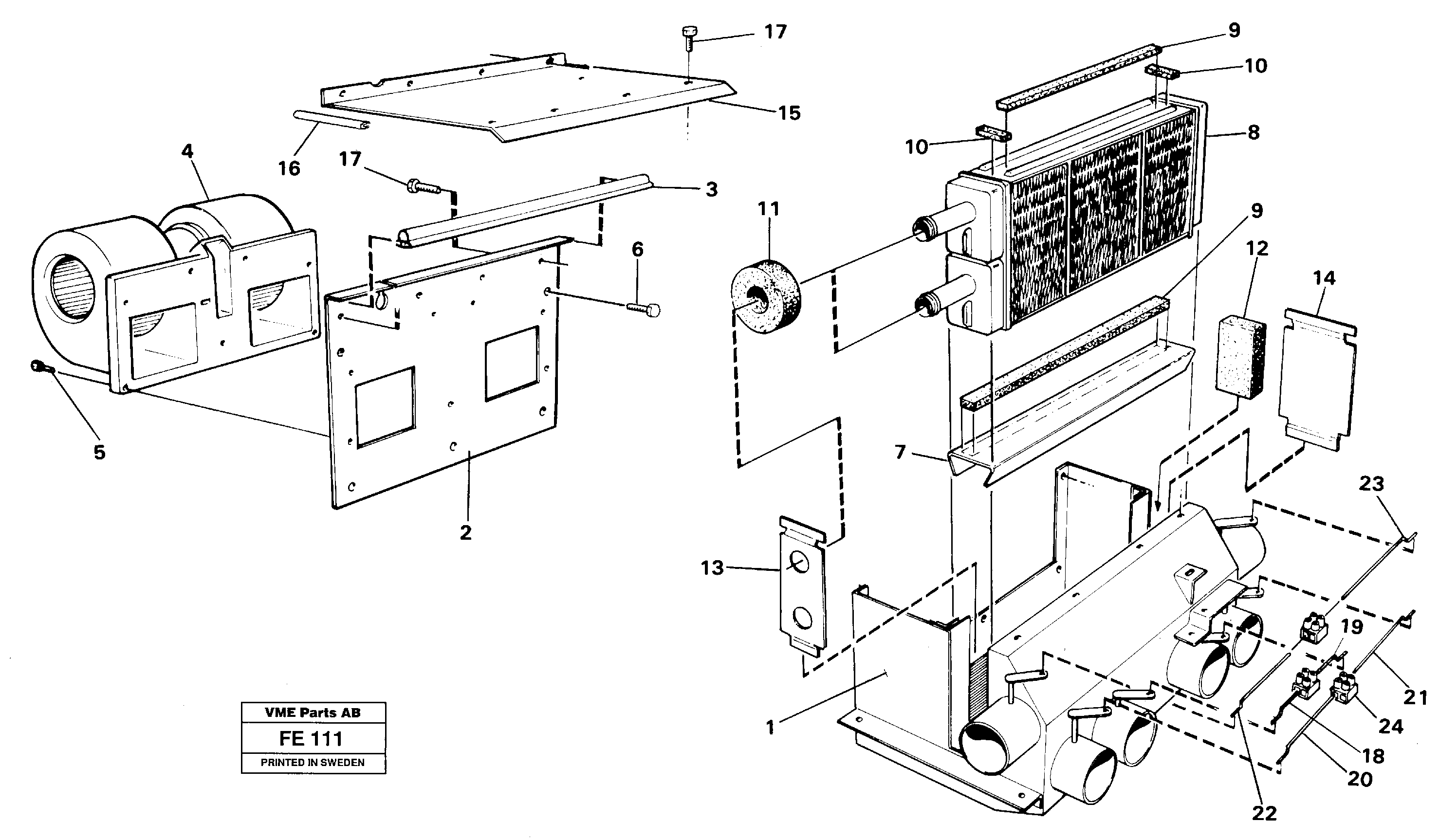 Cab heater — volvo parts diagram