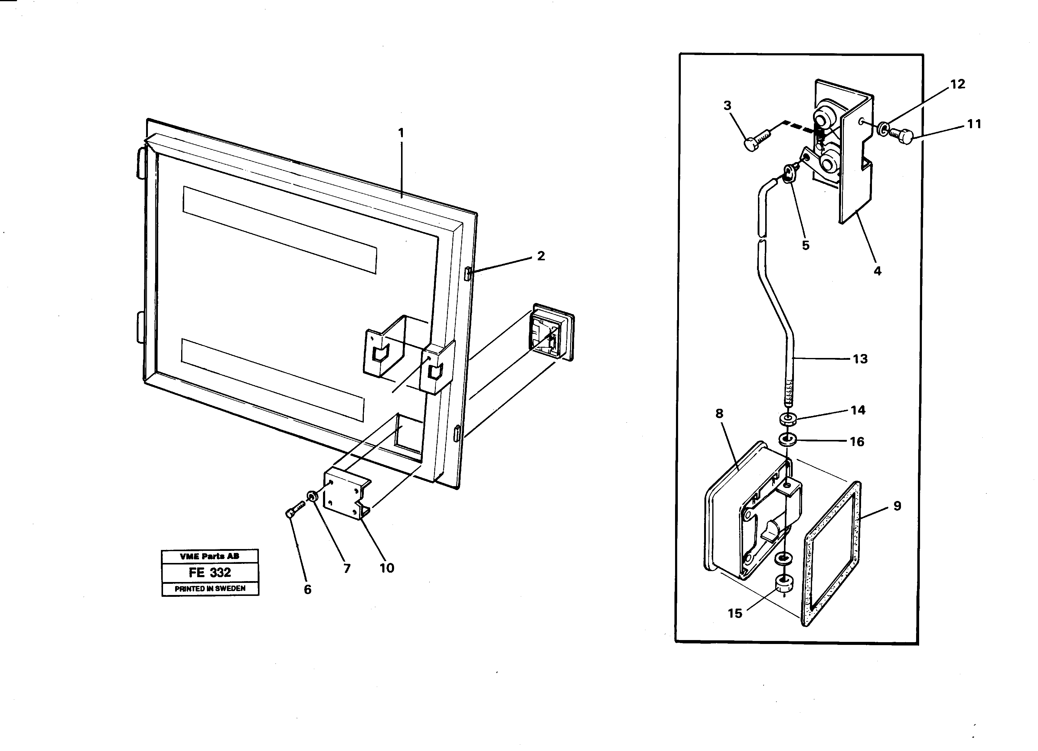 Door, cab elevation  14262466, 14262616, 14266288, 14266289 — volvo parts diagram