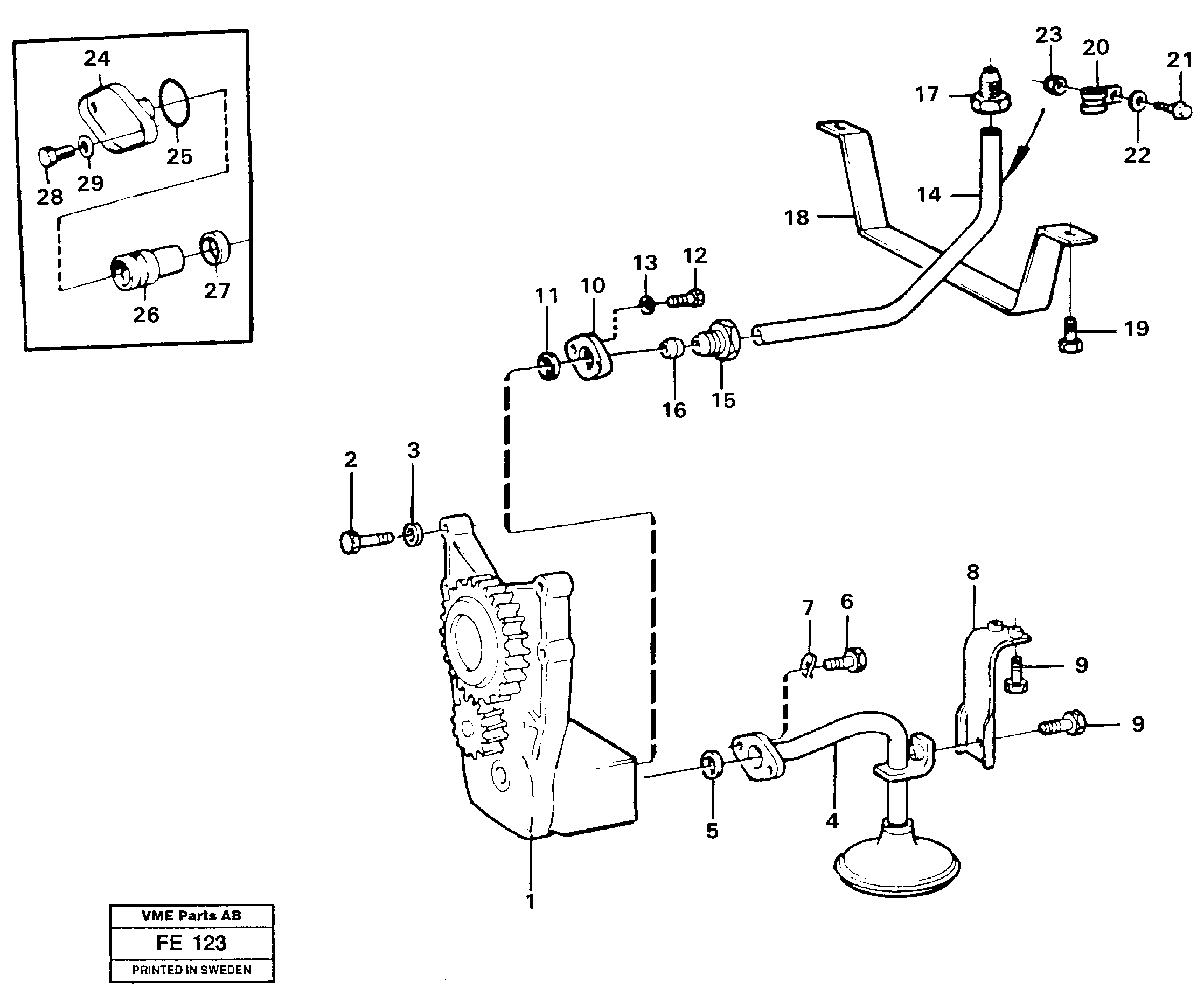 Lubricating oil system — volvo parts diagram