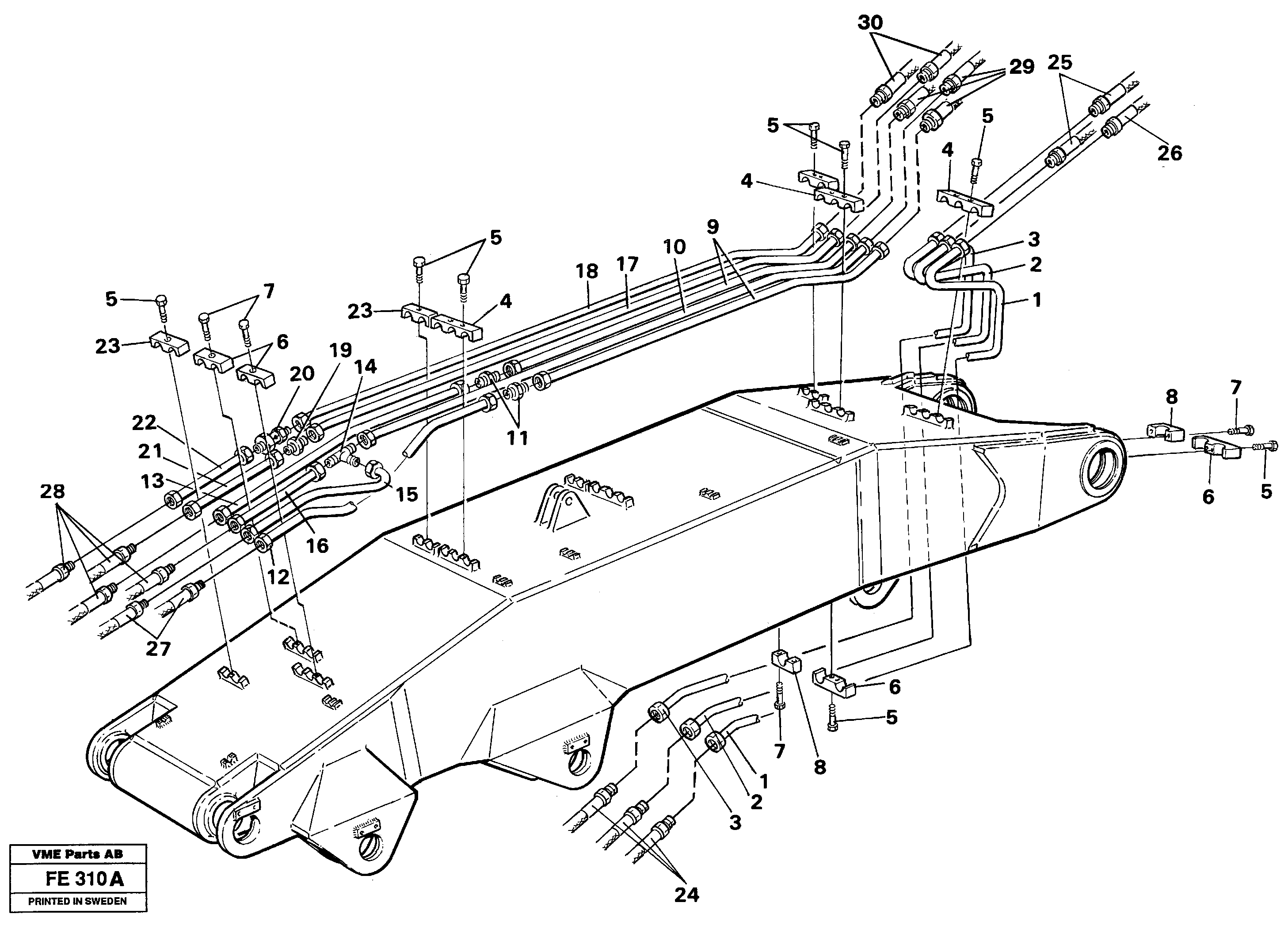 Hydraulic system, boom, front shovel equipment  14258436 — volvo parts diagram