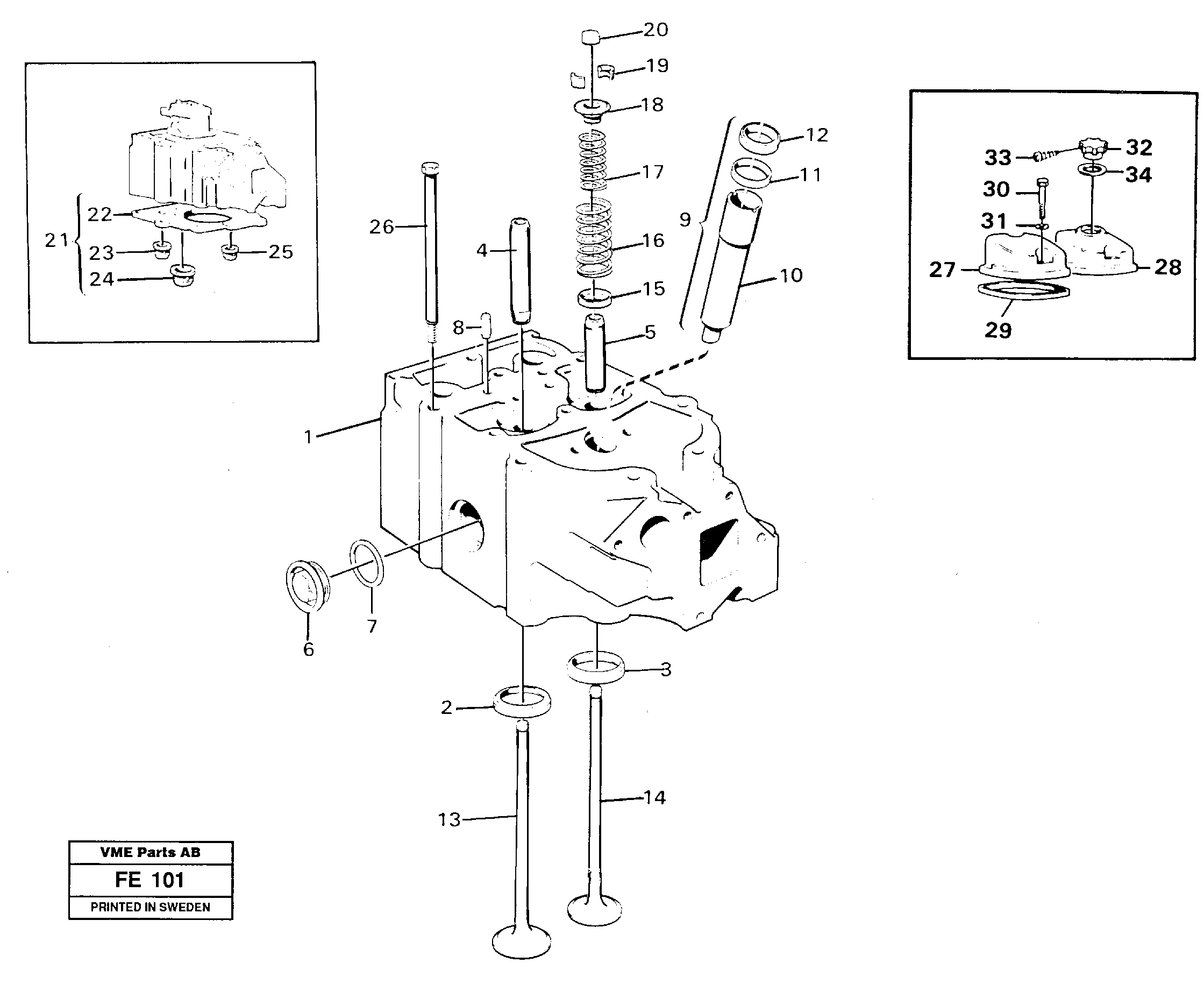 Cylinder head — volvo parts diagram
