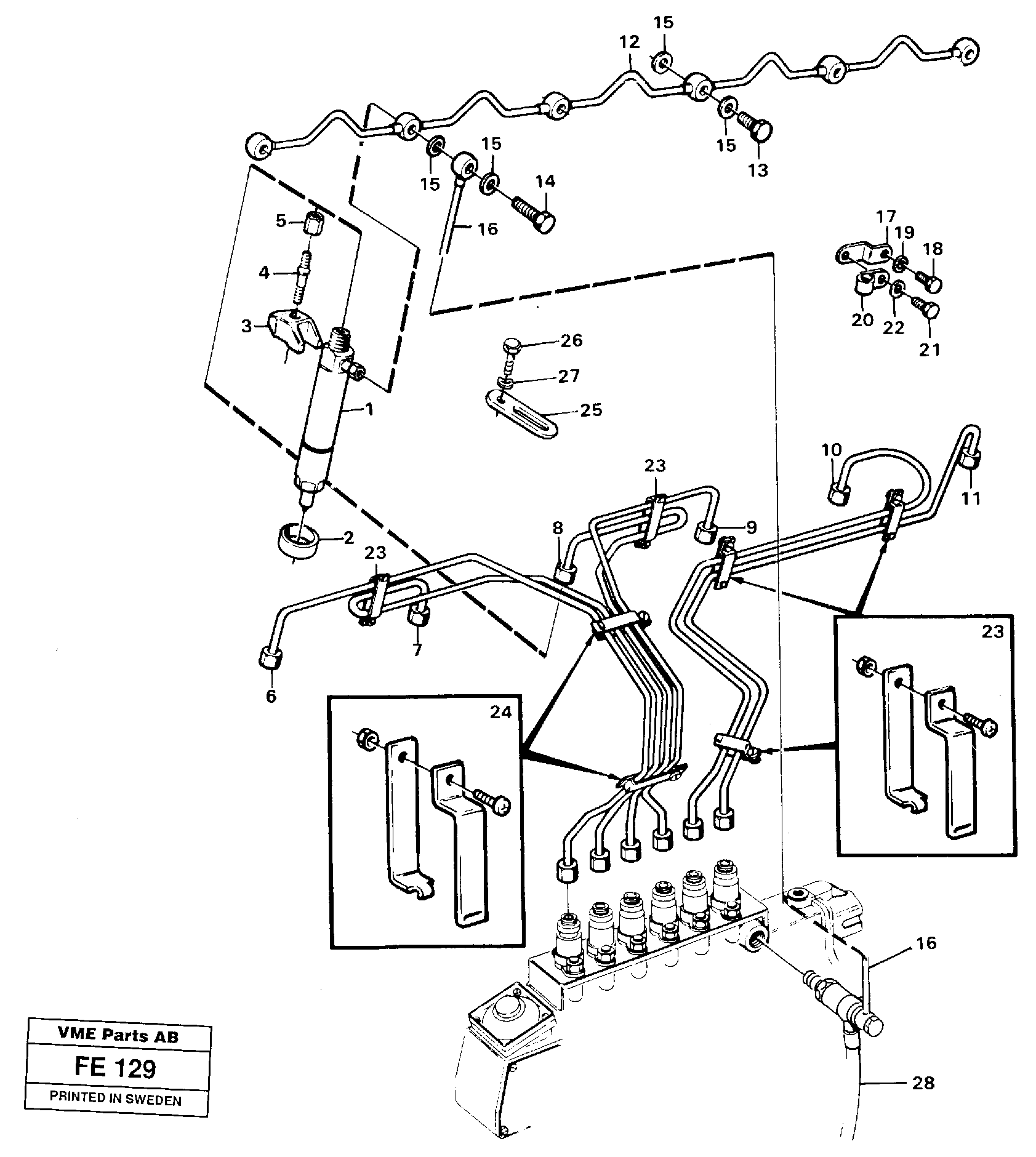 Fuel lines, injectors — volvo parts diagram