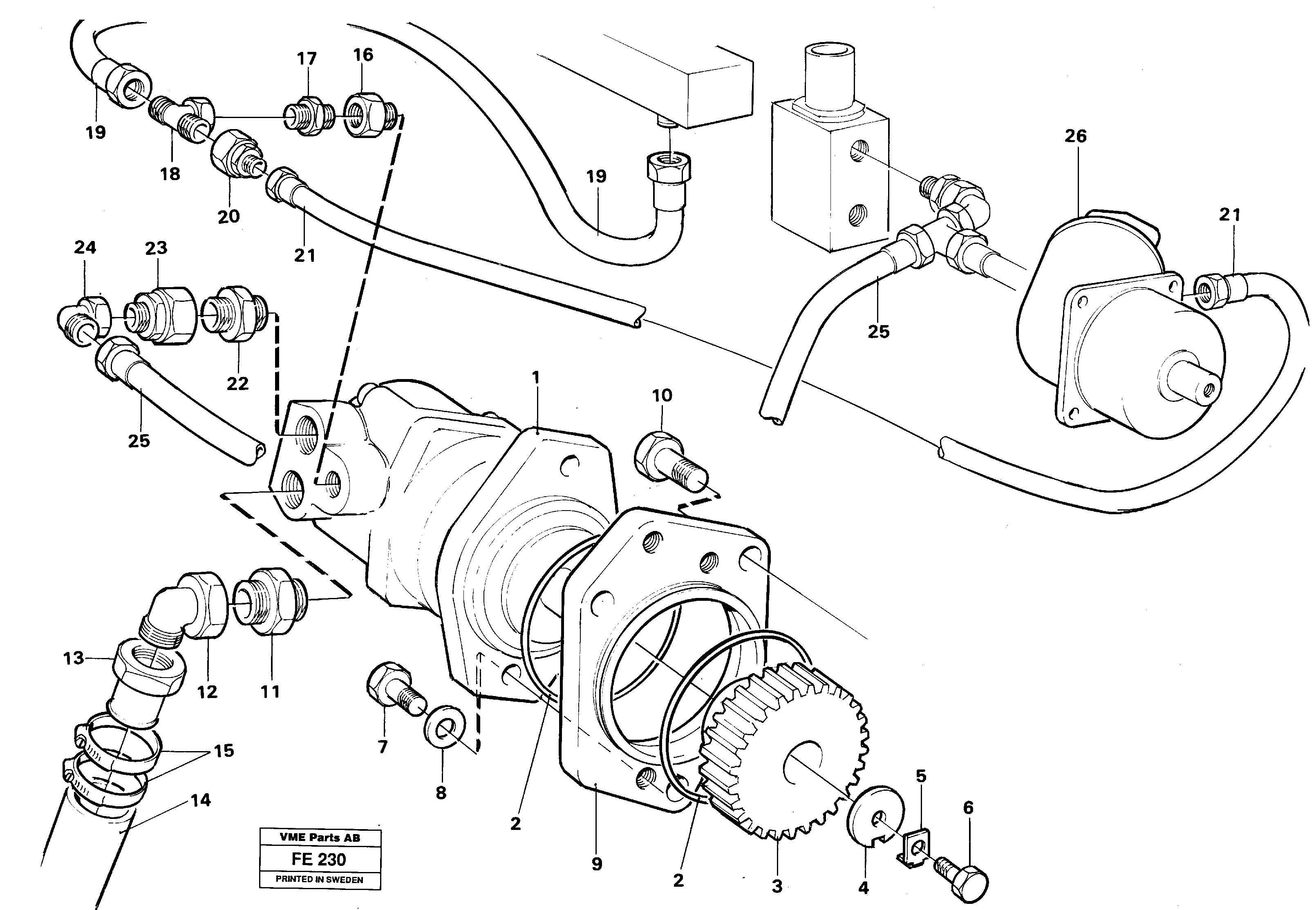 Hydraulic pump, assembly Oil cooler — volvo parts diagram