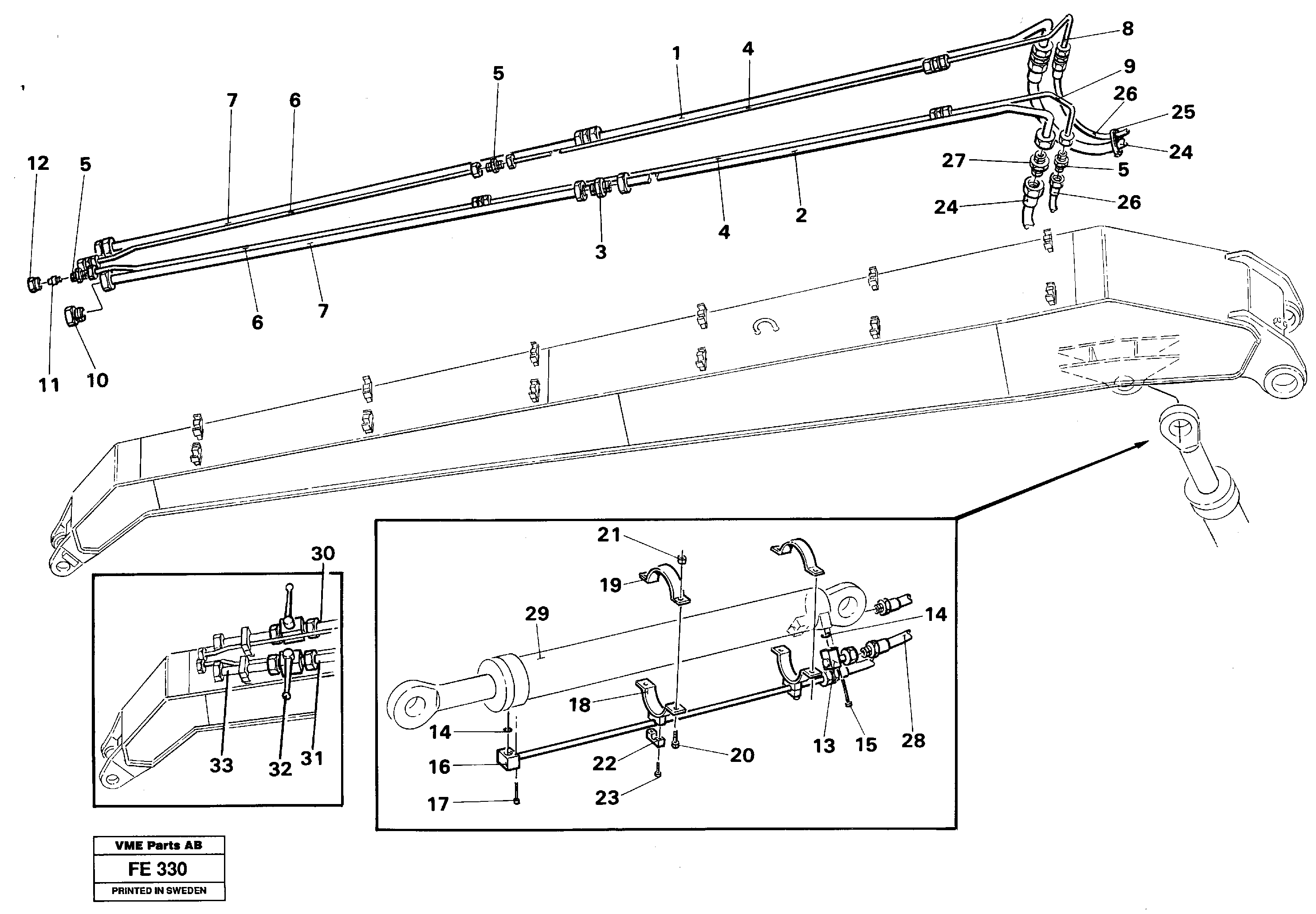 Hydraulic system, dipper arm, handling equipment  14263172 — volvo parts diagram
