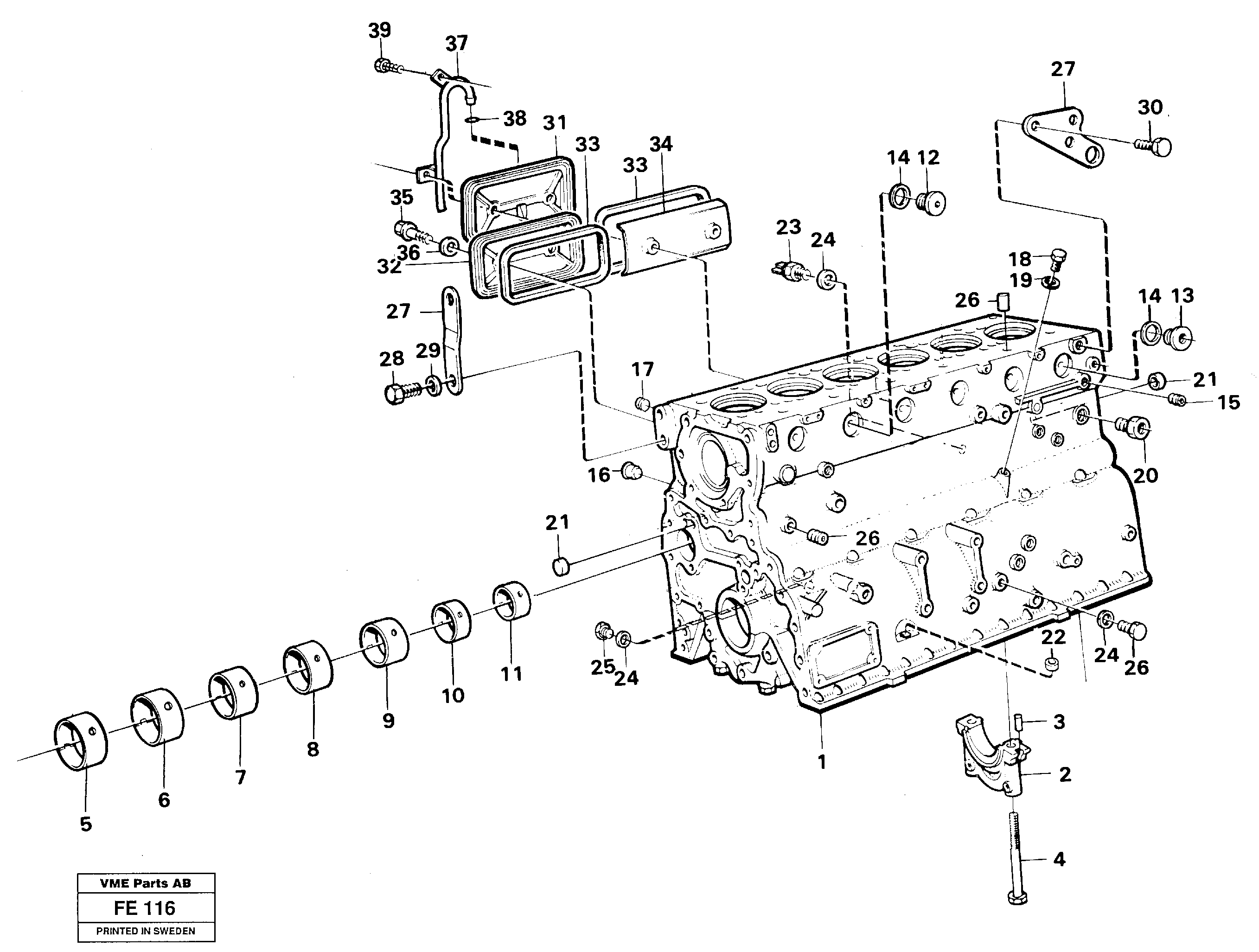 Cylinder block — volvo parts diagram