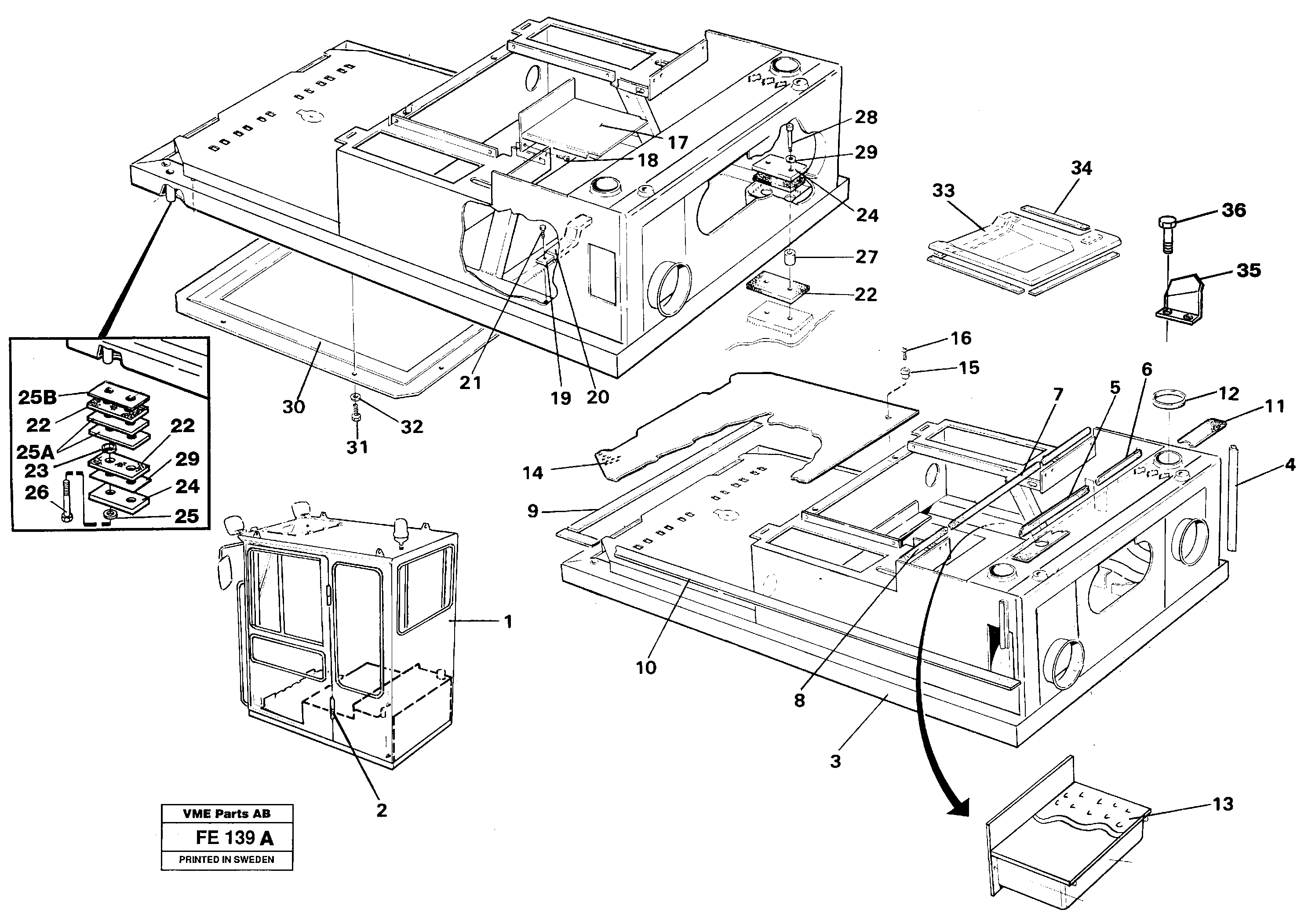 Cab body and operators area — volvo parts diagram