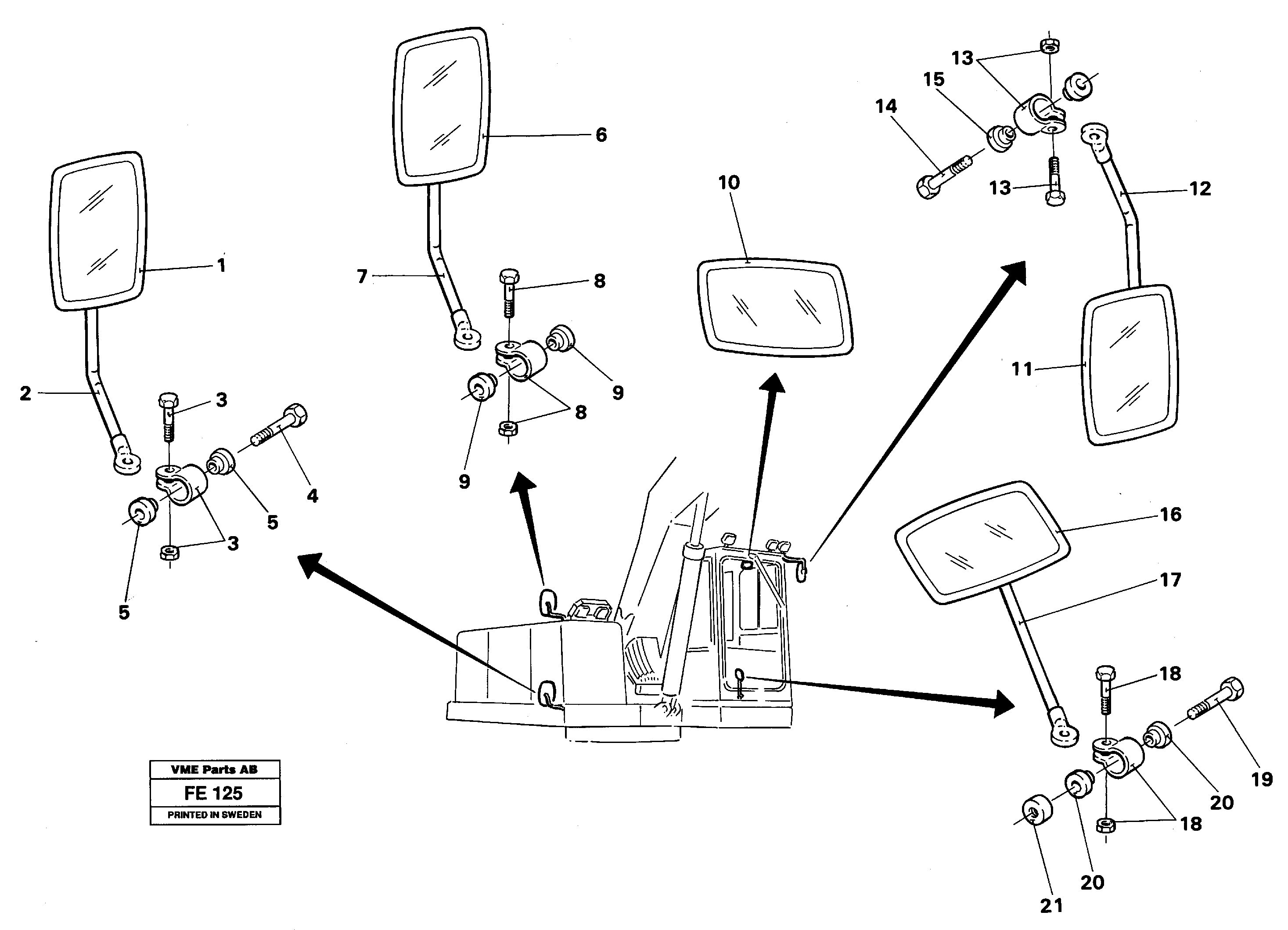 Rear view mirror — volvo parts diagram