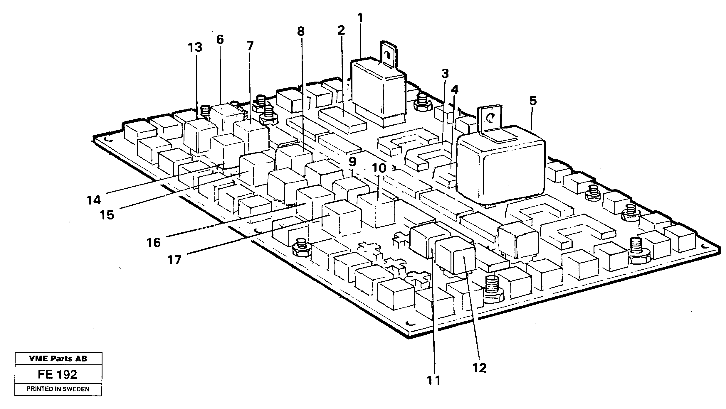 Electrical distribution unit, relays — volvo parts diagram
