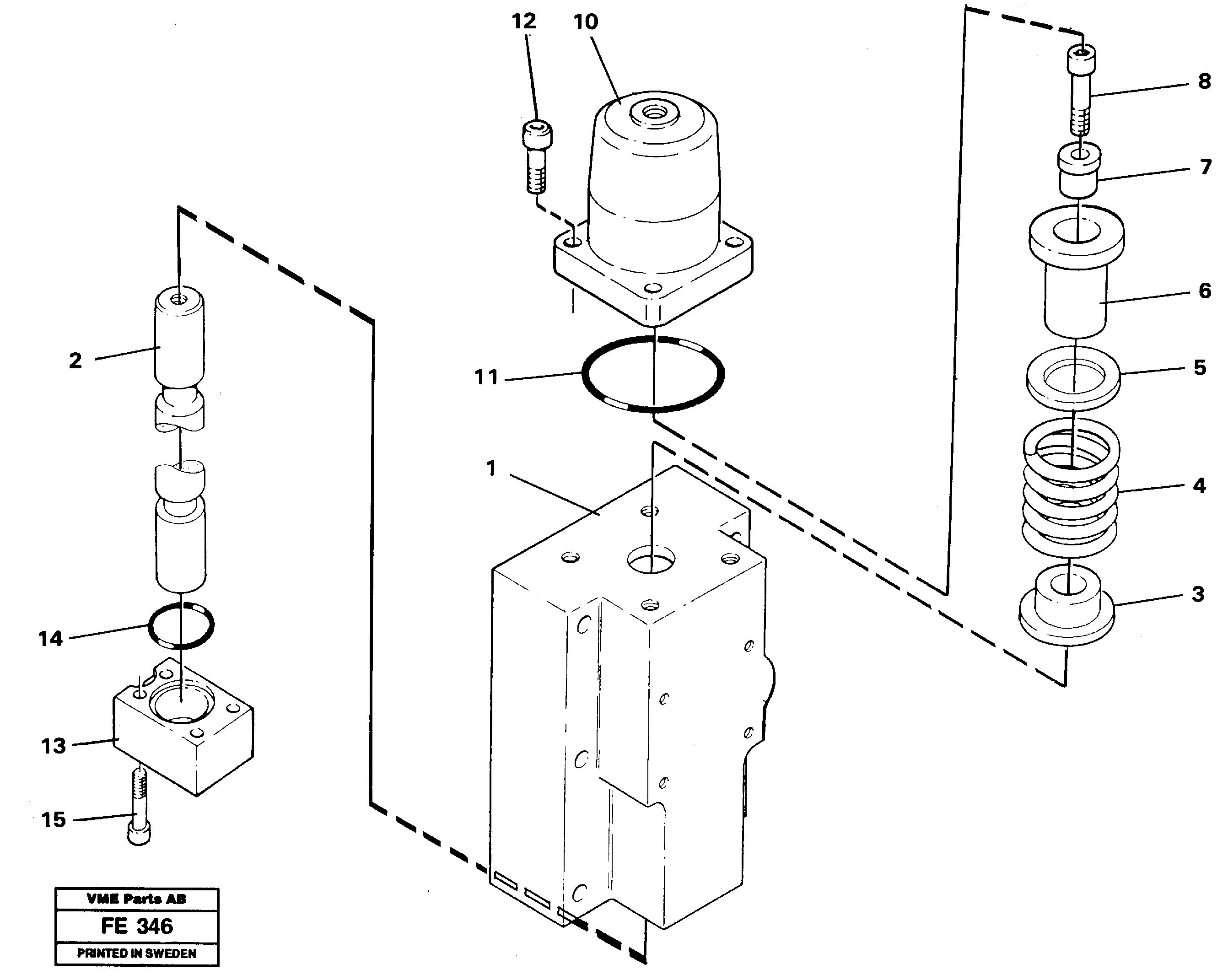 Four-way valve, rotating equipment  14263316 — volvo parts diagram