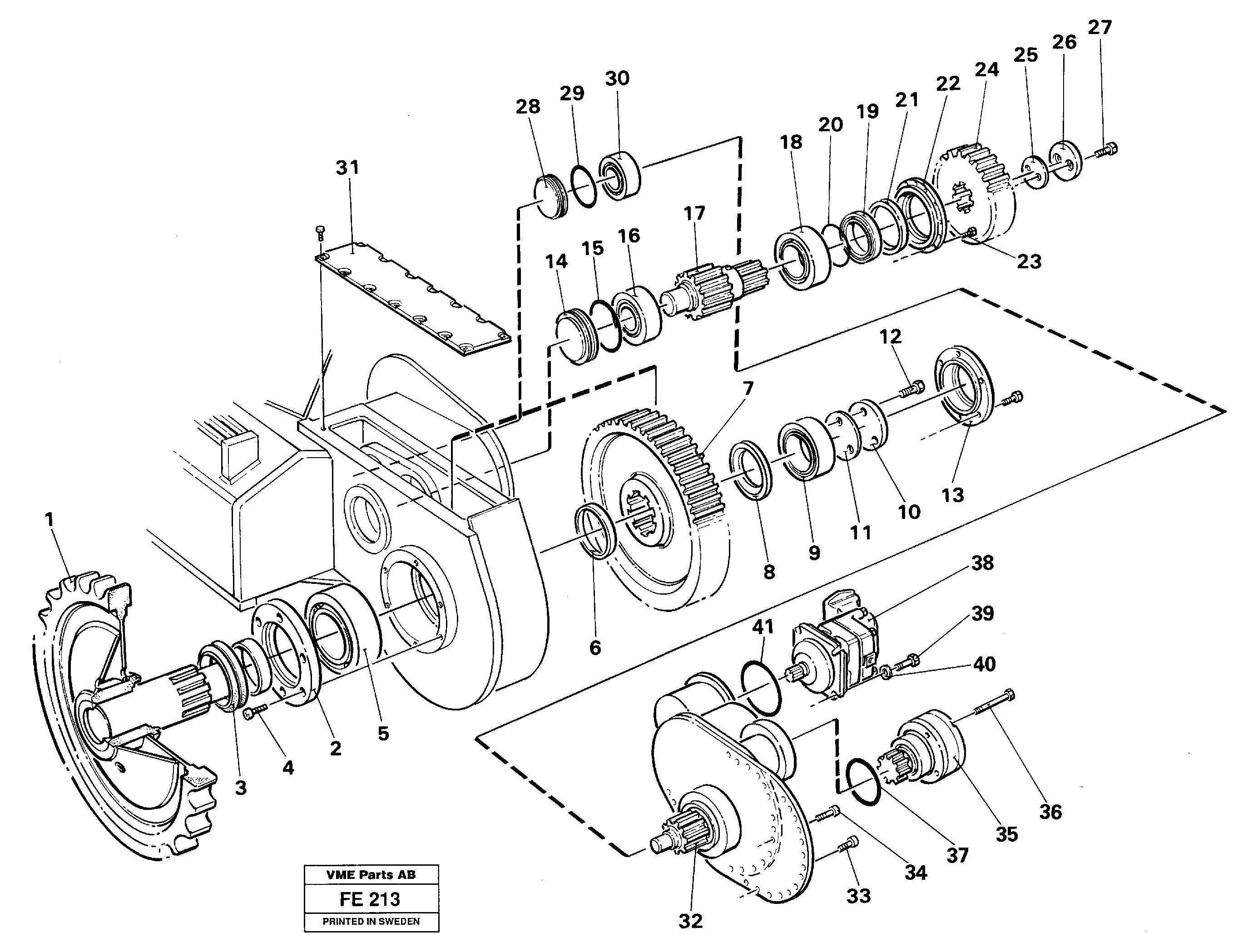 Axle shafts, countershafts — volvo parts diagram