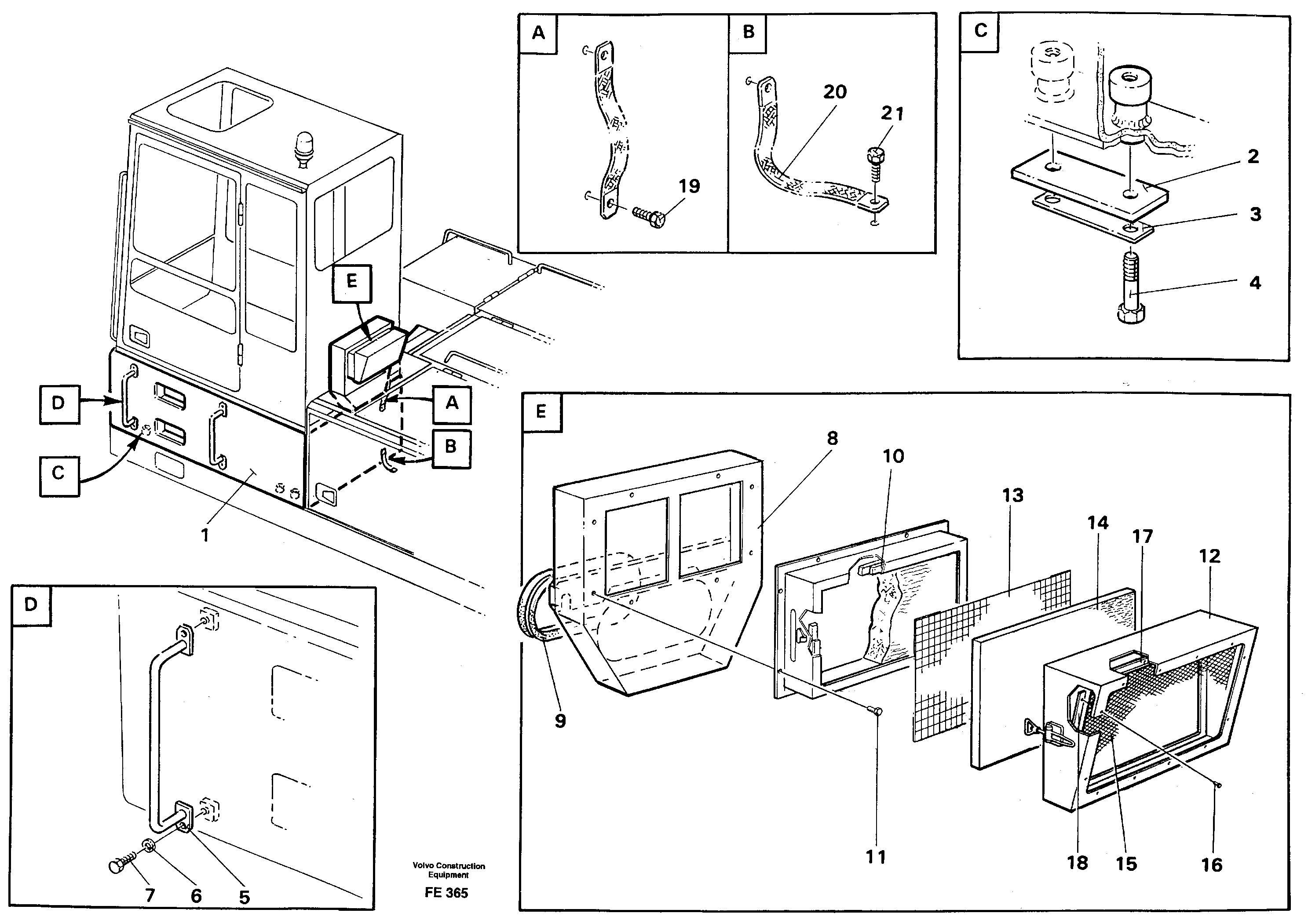 Cab elevation on superstructure, 600 mm  14260548 — volvo parts diagram