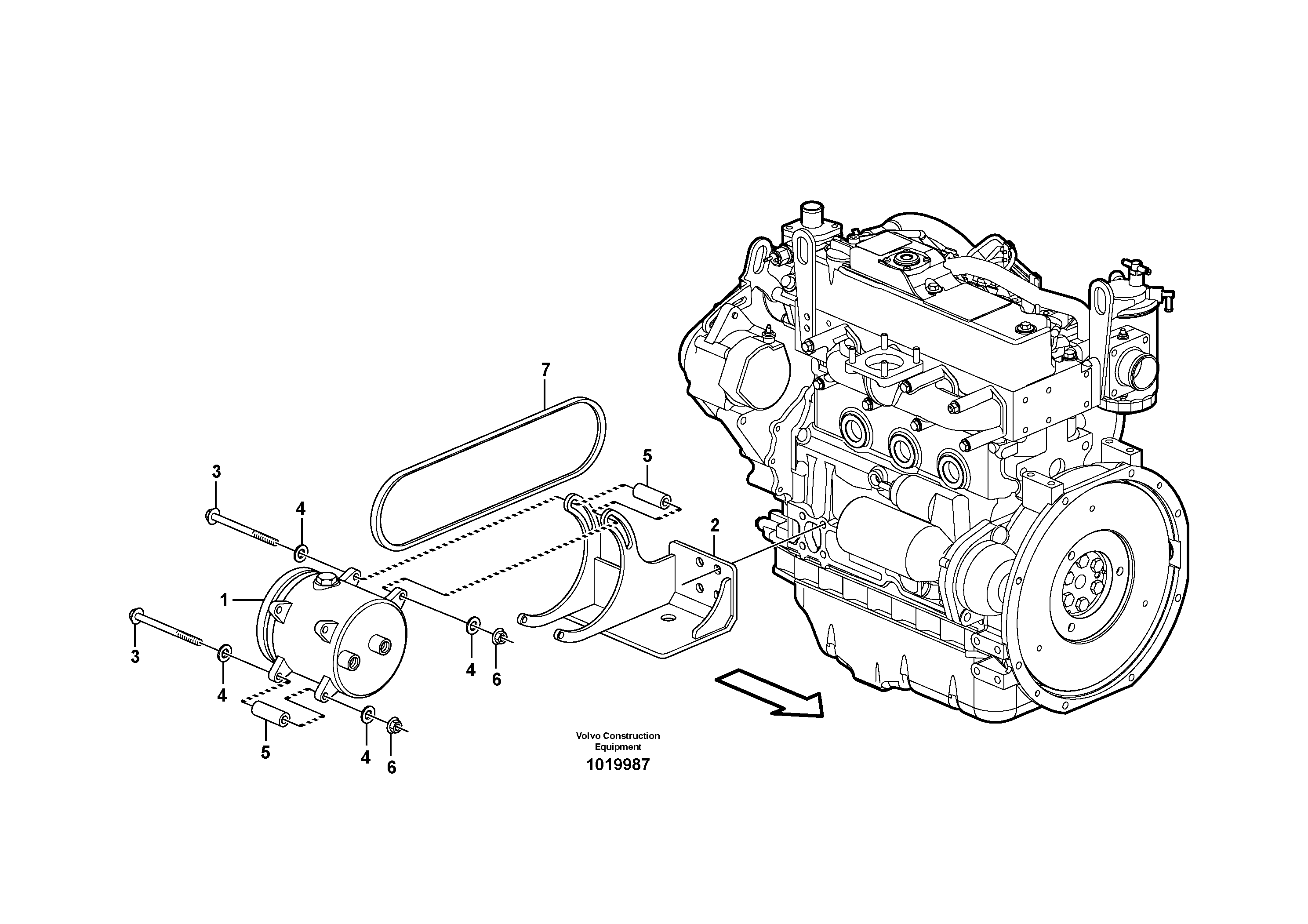 Compressor with fitting parts, cooling agent R134 A 11840395 — volvo parts diagram