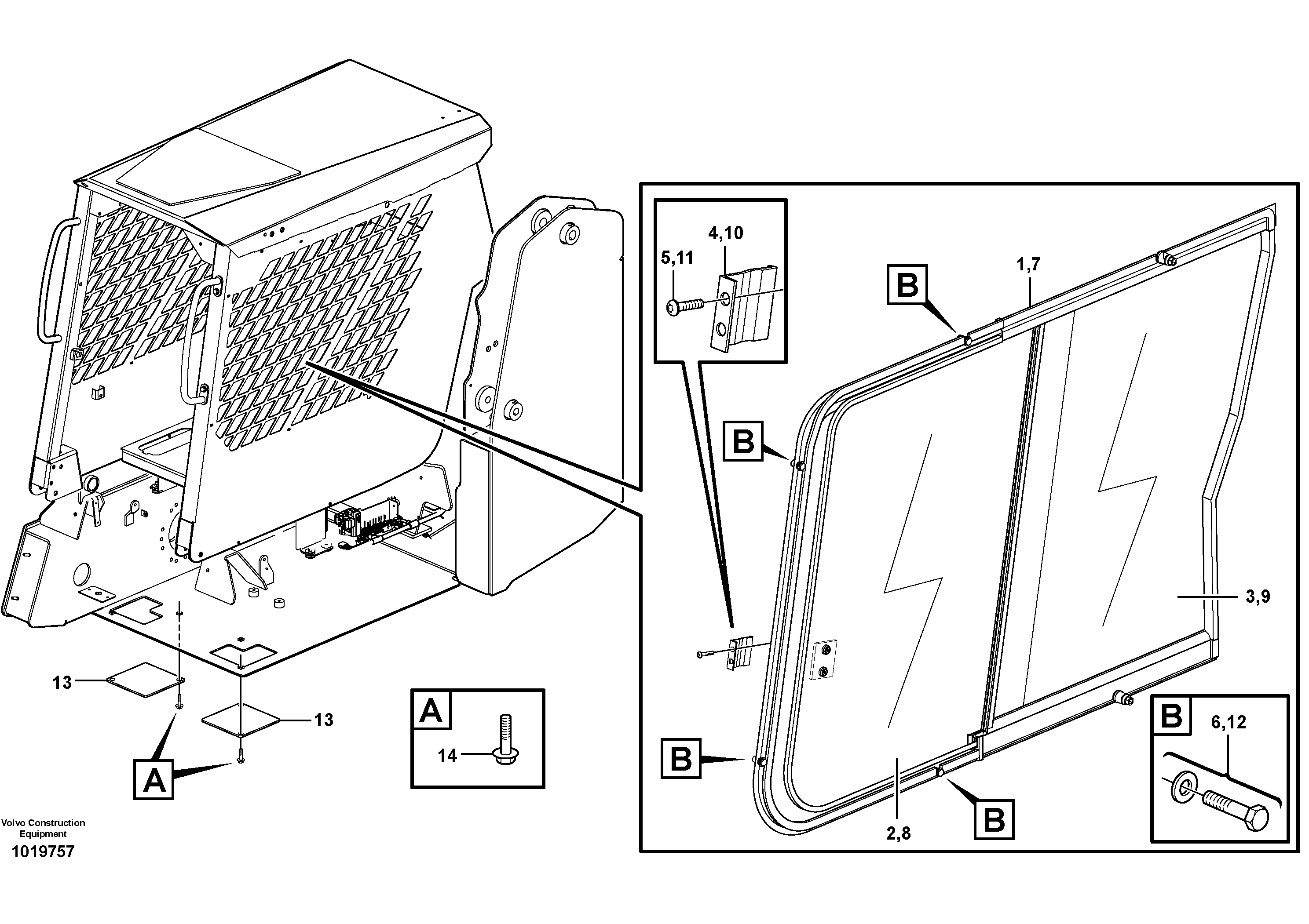 Sliding window. 11840395, 11840396 — volvo parts diagram
