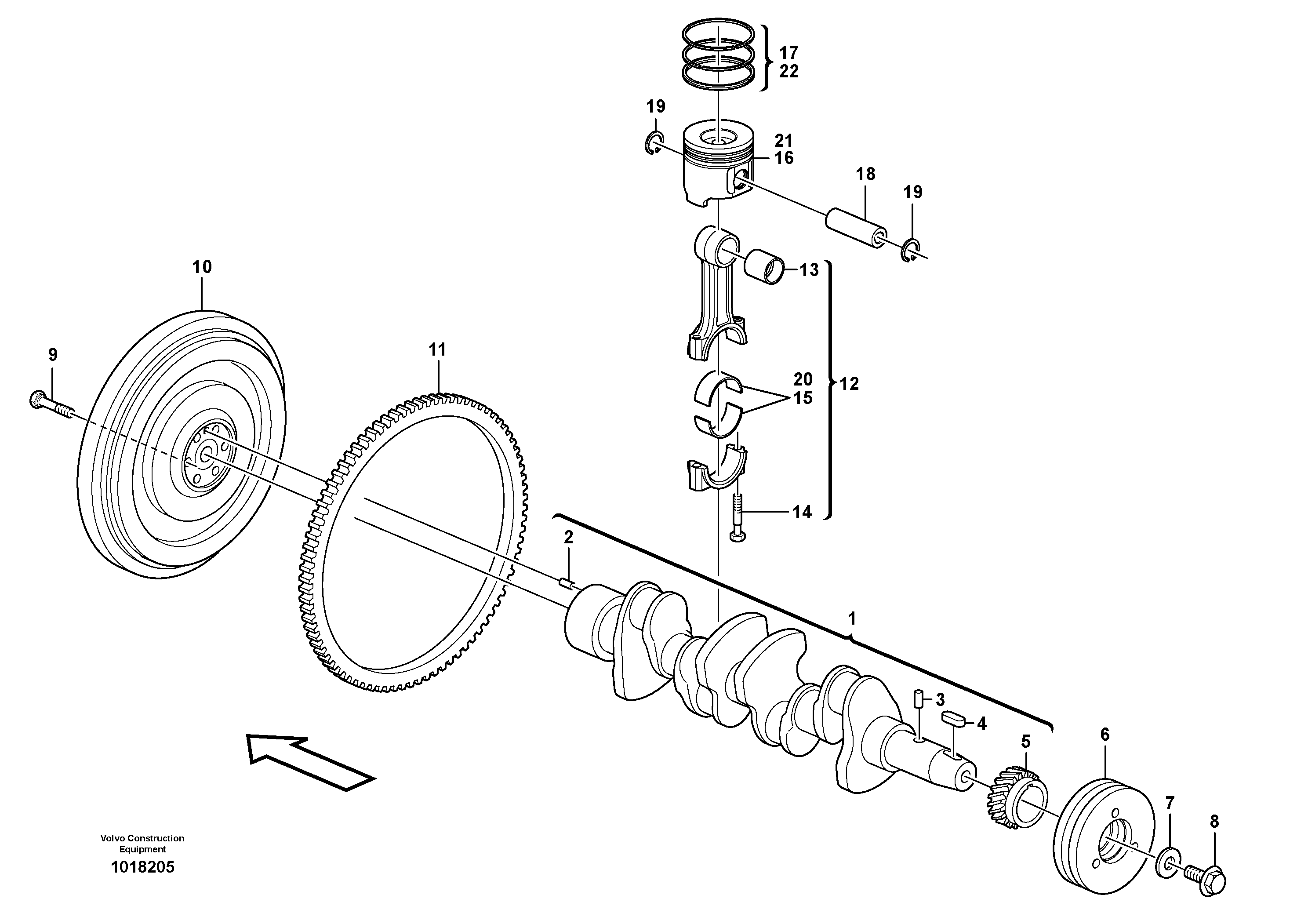 Crankshaft and related parts — volvo parts diagram