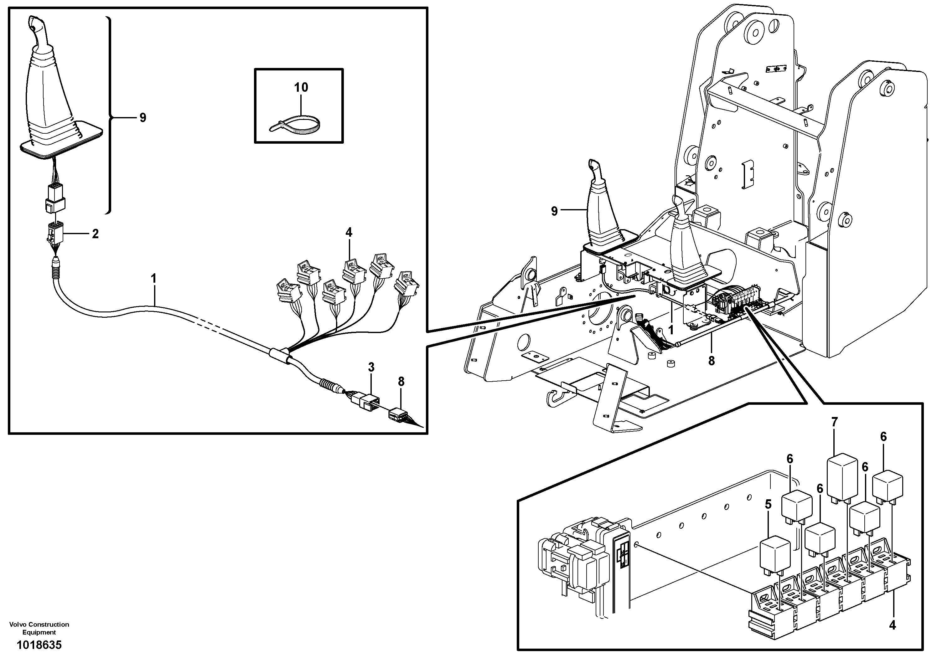 Wire harness pilot ctrl  11840296, 11840298 — volvo parts diagram