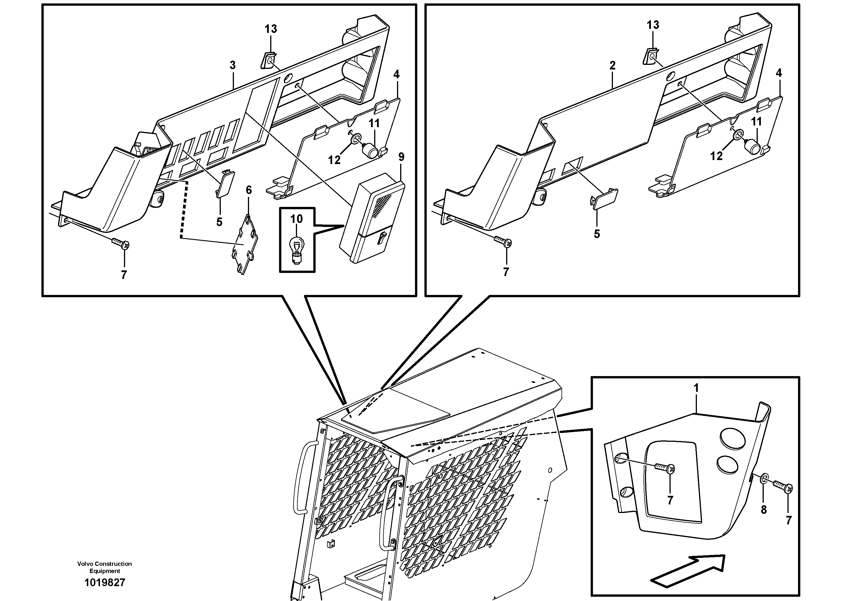 Instrument panel — volvo parts diagram