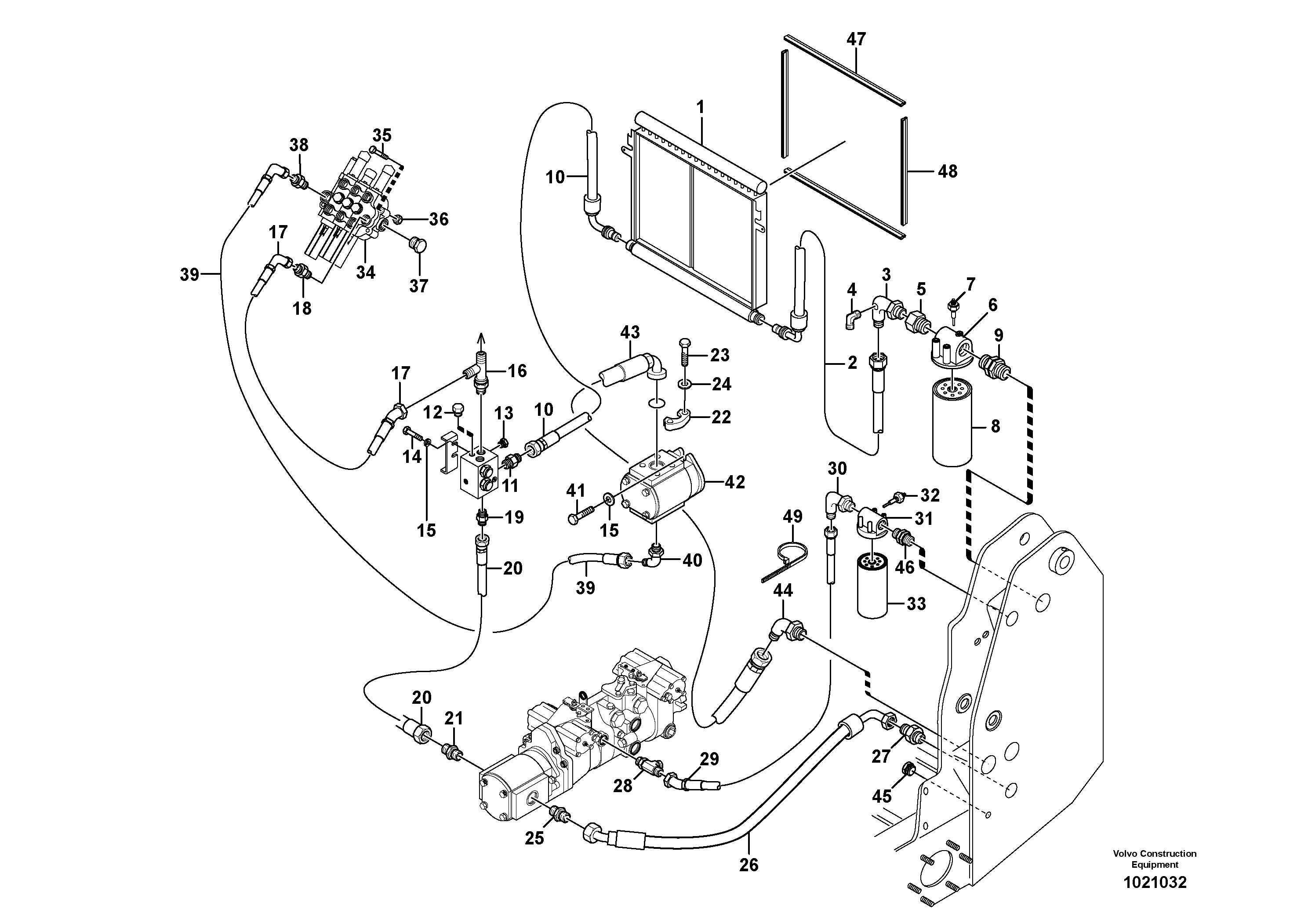 Supply/return and Cooling Circuits  11840313, 11840314 — volvo parts diagram